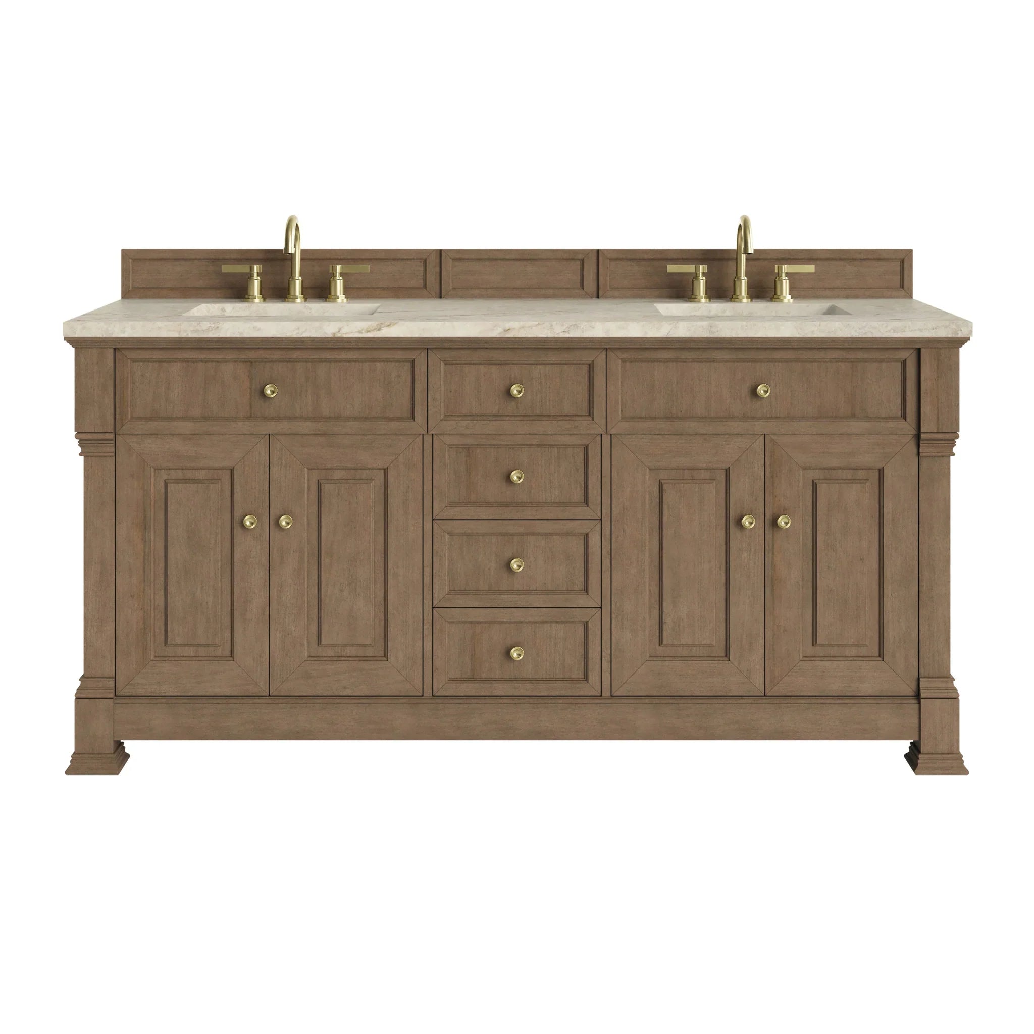 72" Brookfield Double Vanity in Pecan by James Martin Vanities