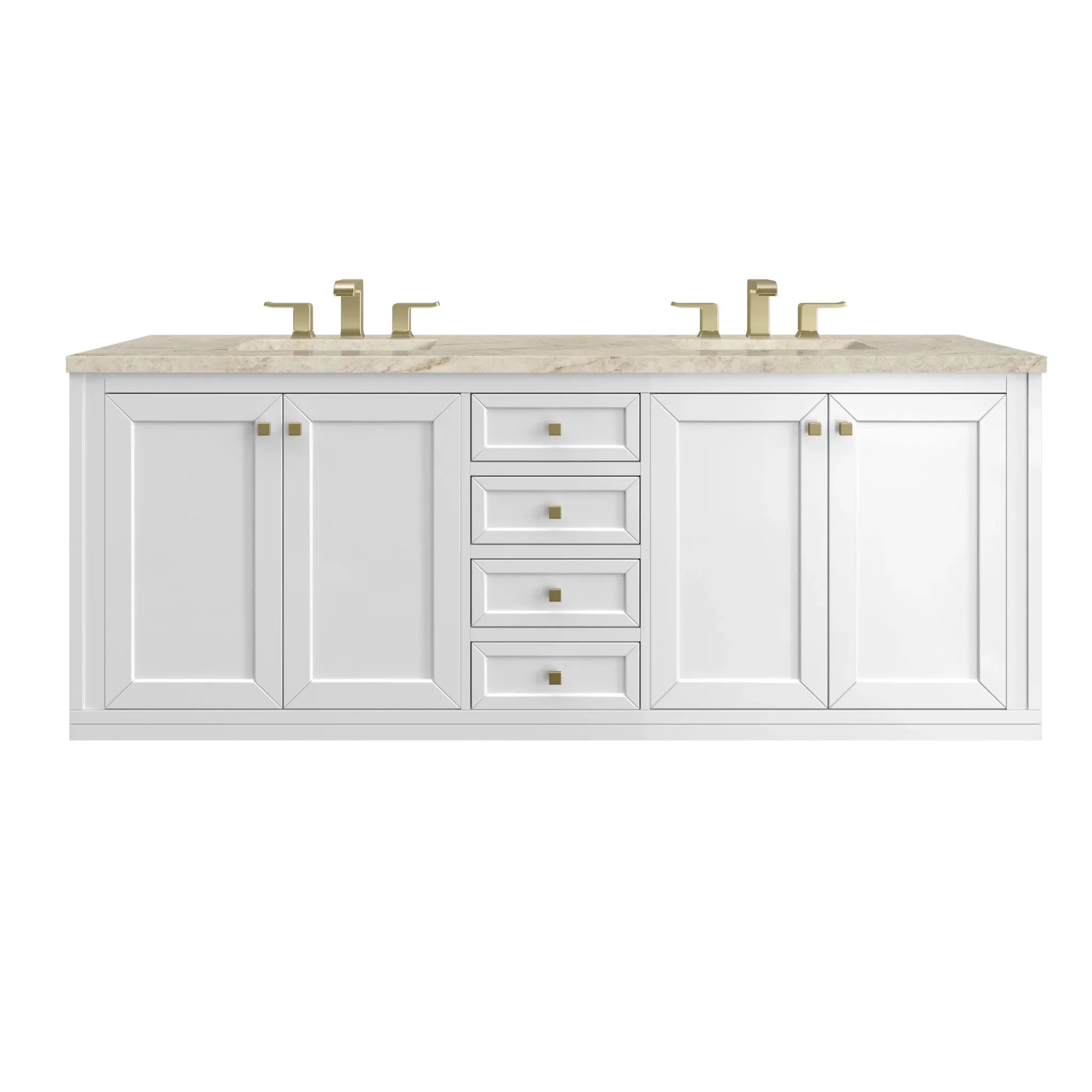 72" Chicago Double Vanity in Glossy White by James Martin Vanities - AURA Modern Home