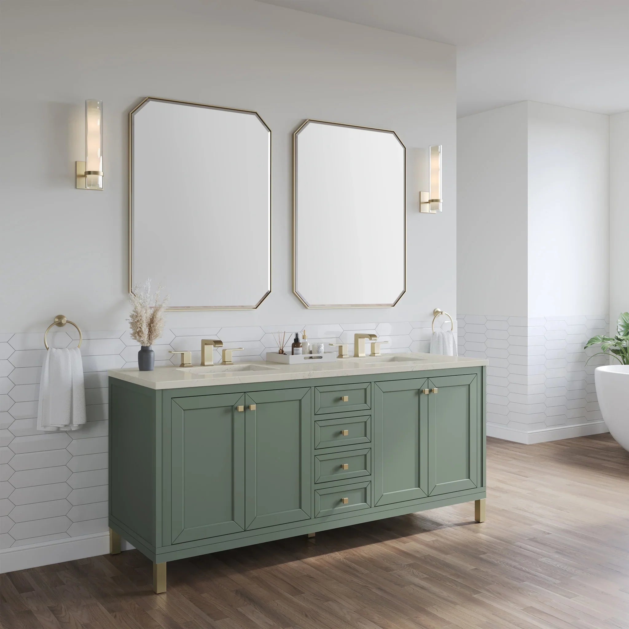 72-chicago-double-vanity-in-smokey-celadon-w-freepower-wireless-charger-by-james-martin-vanities-siberian-silestone image 6