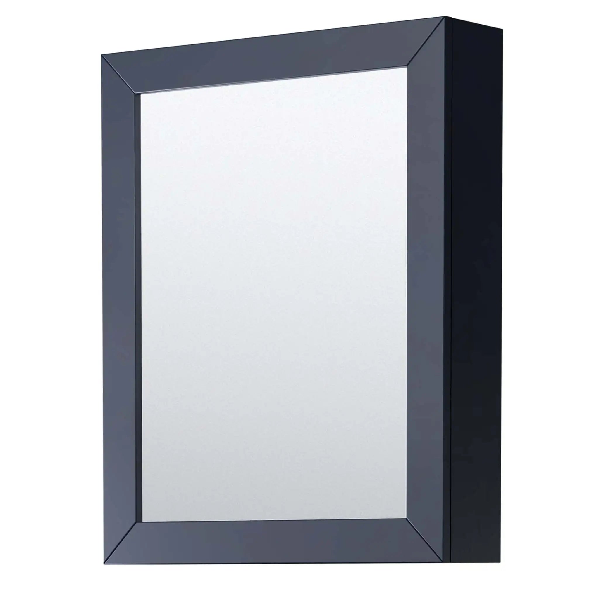 72" Daria Double Bathroom Vanity in Dark Blue with Matte Black Trim & Medicine Cabinet by Wyndham