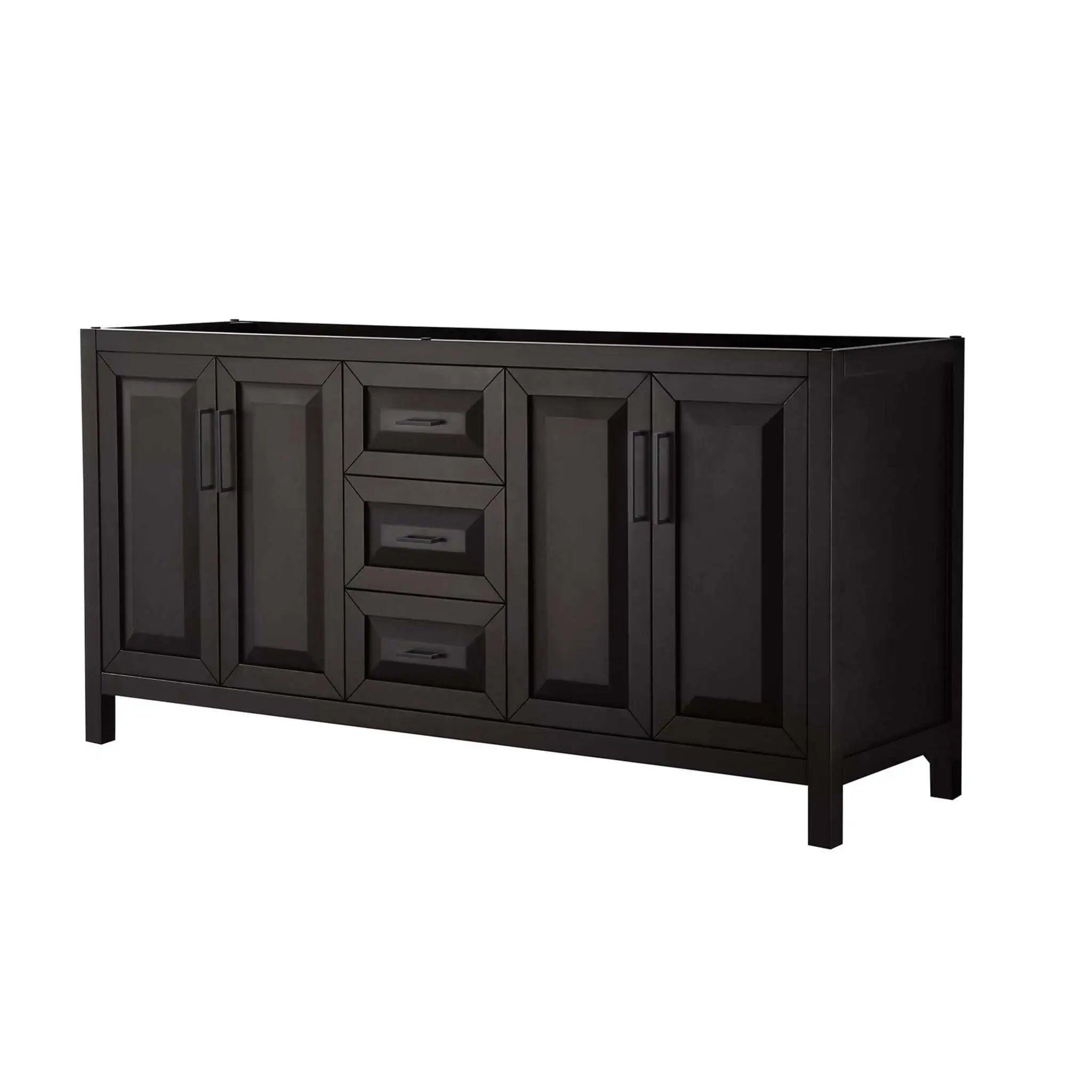 72" Daria Double Bathroom Vanity in Dark Espresso with Matte Black Trim by Wyndham