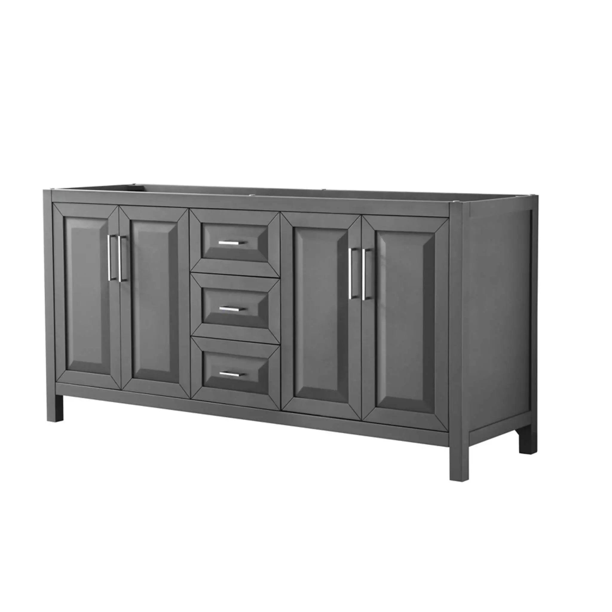 72" Daria Double Bathroom Vanity in Dark Gray with Polished Chrome Trim by Wyndham