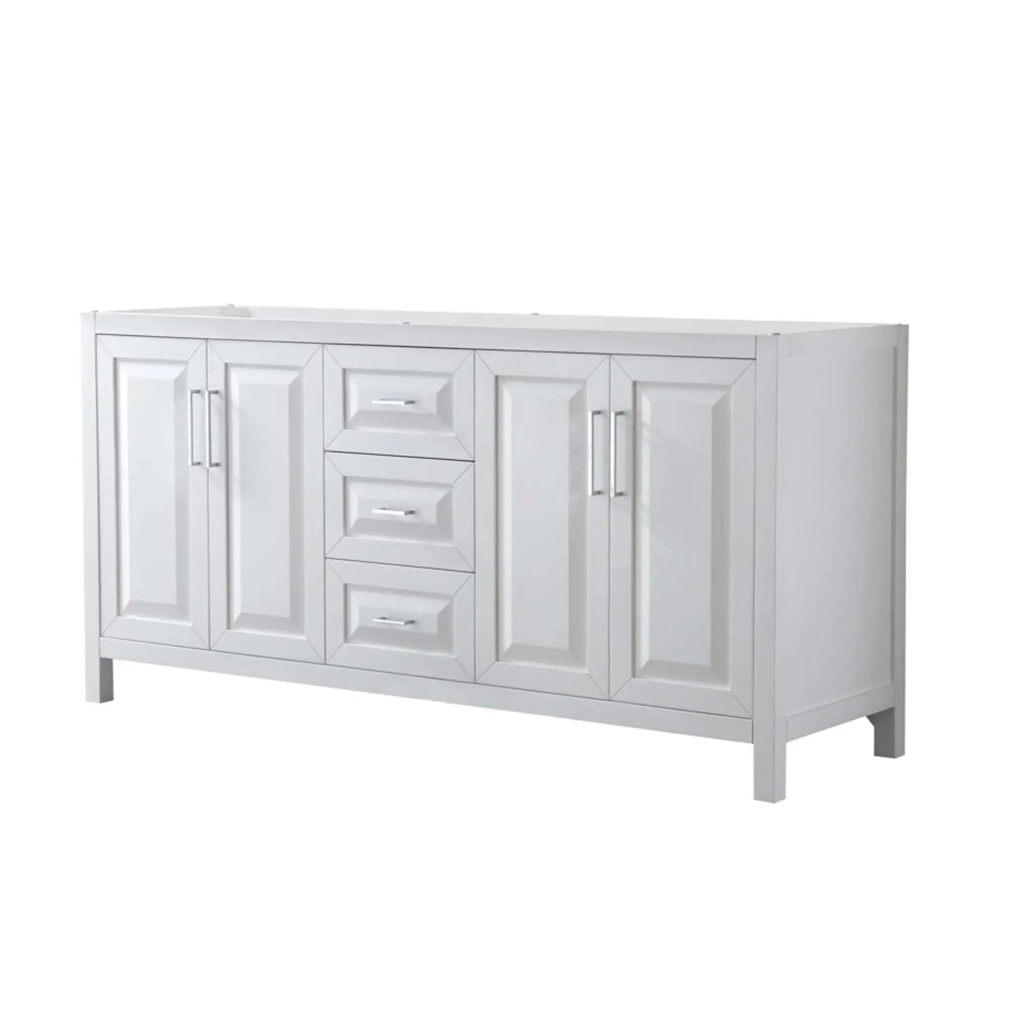 72" Daria Double Bathroom Vanity in White with Polished Chrome Trim by Wyndham