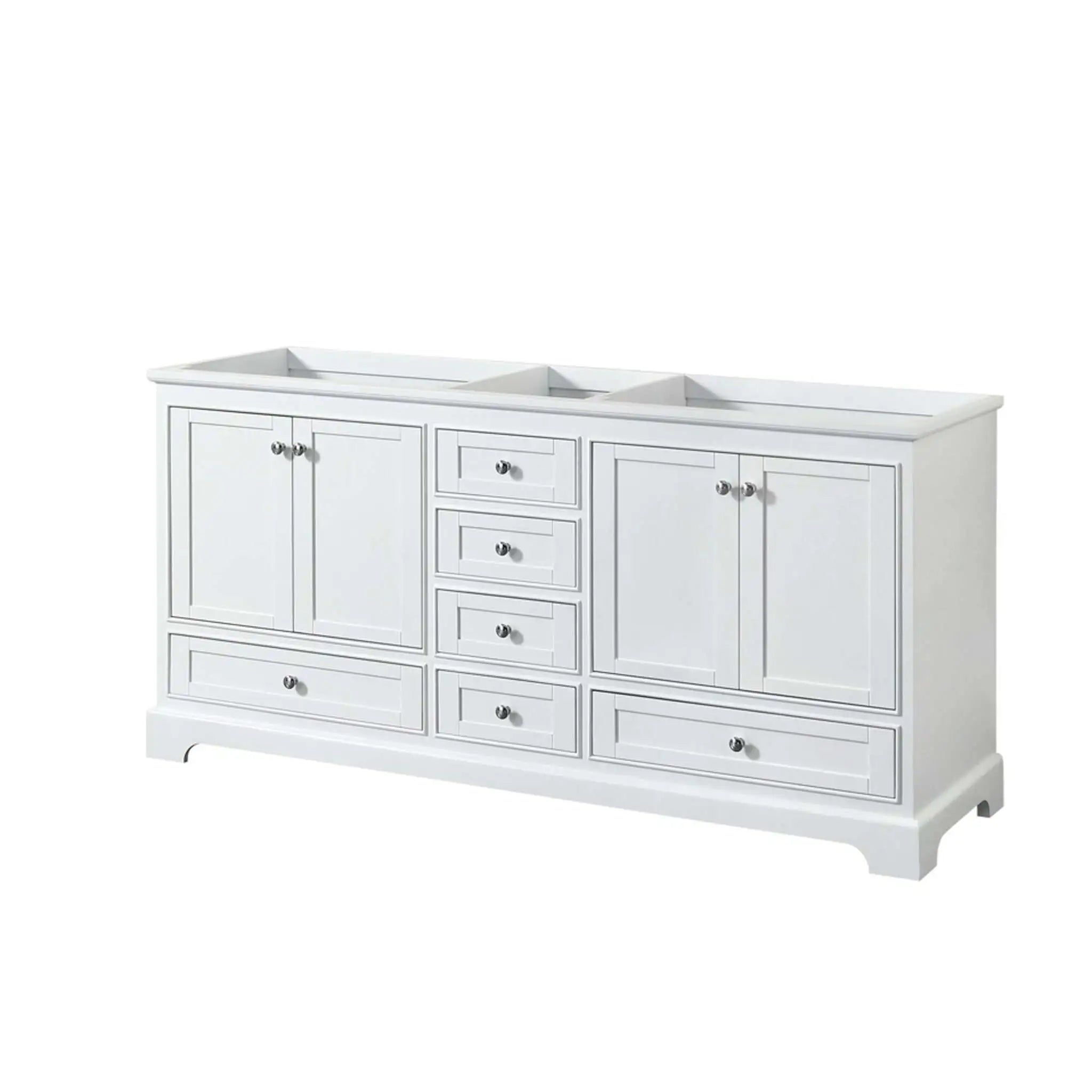 72" Deborah Double Bathroom Vanity in White with Polished Chrome Trim by Wyndham