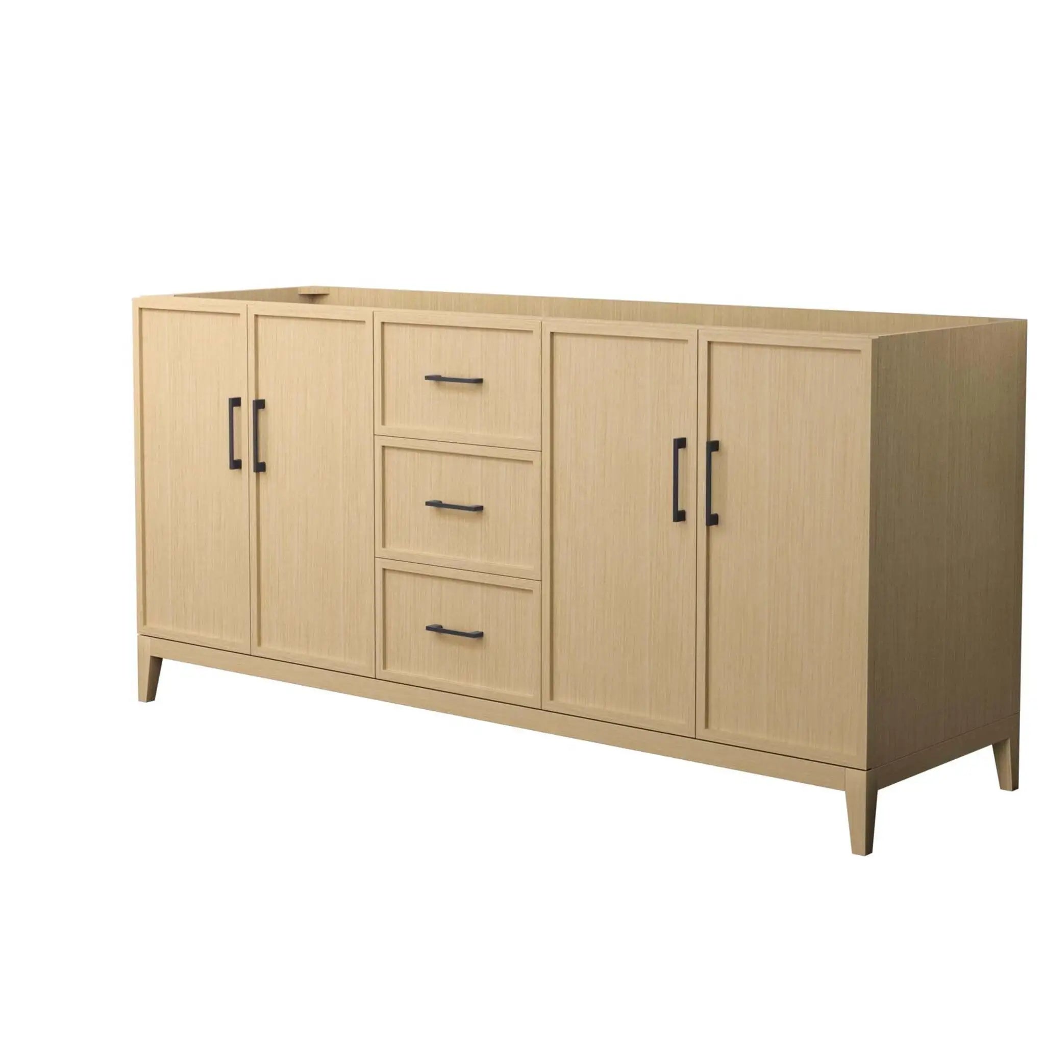 72" Elan Double Bathroom Vanity in White Oak with Matte Black Trim by Wyndham
