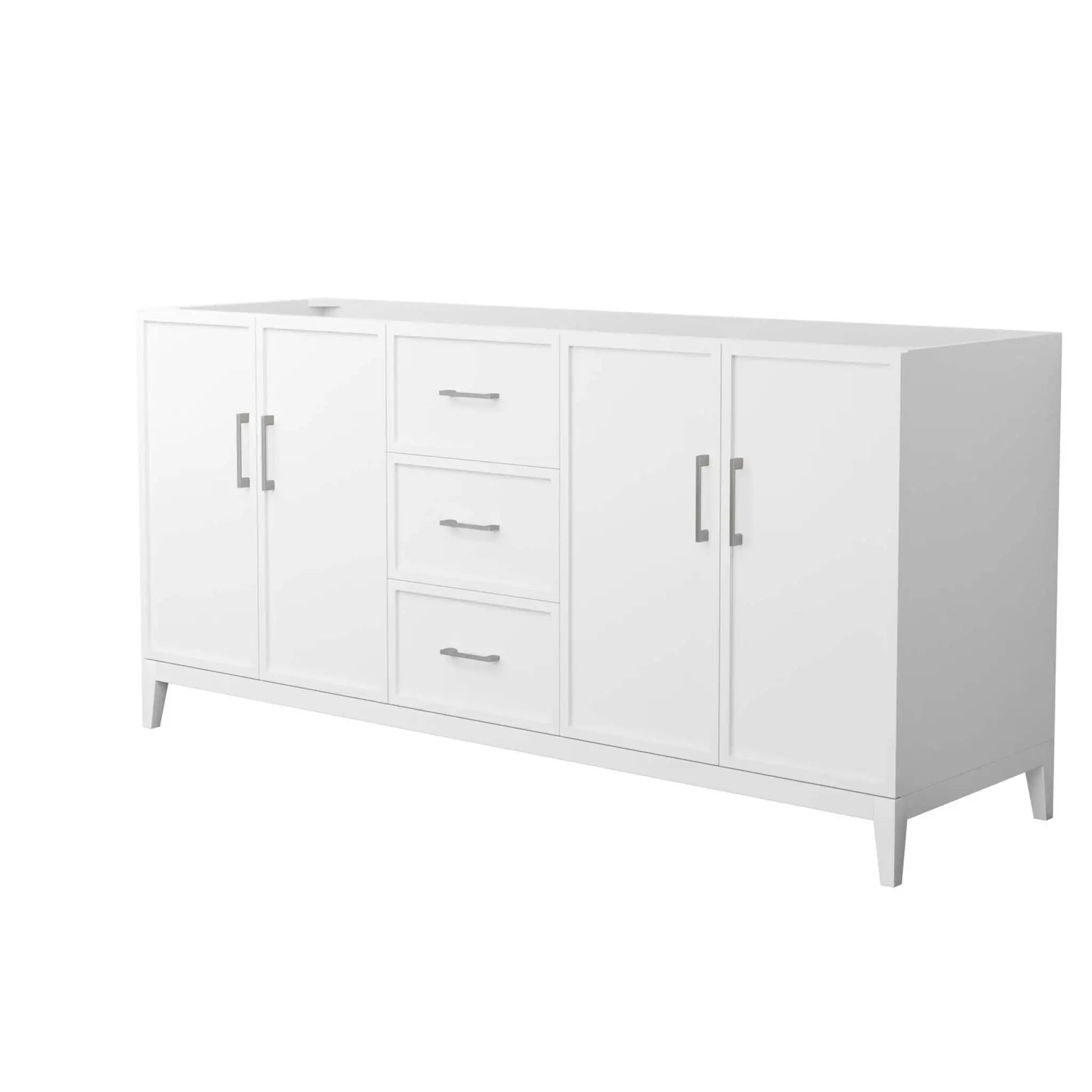 72" Elan Double Bathroom Vanity in White with Brushed Nickel Trim by Wyndham