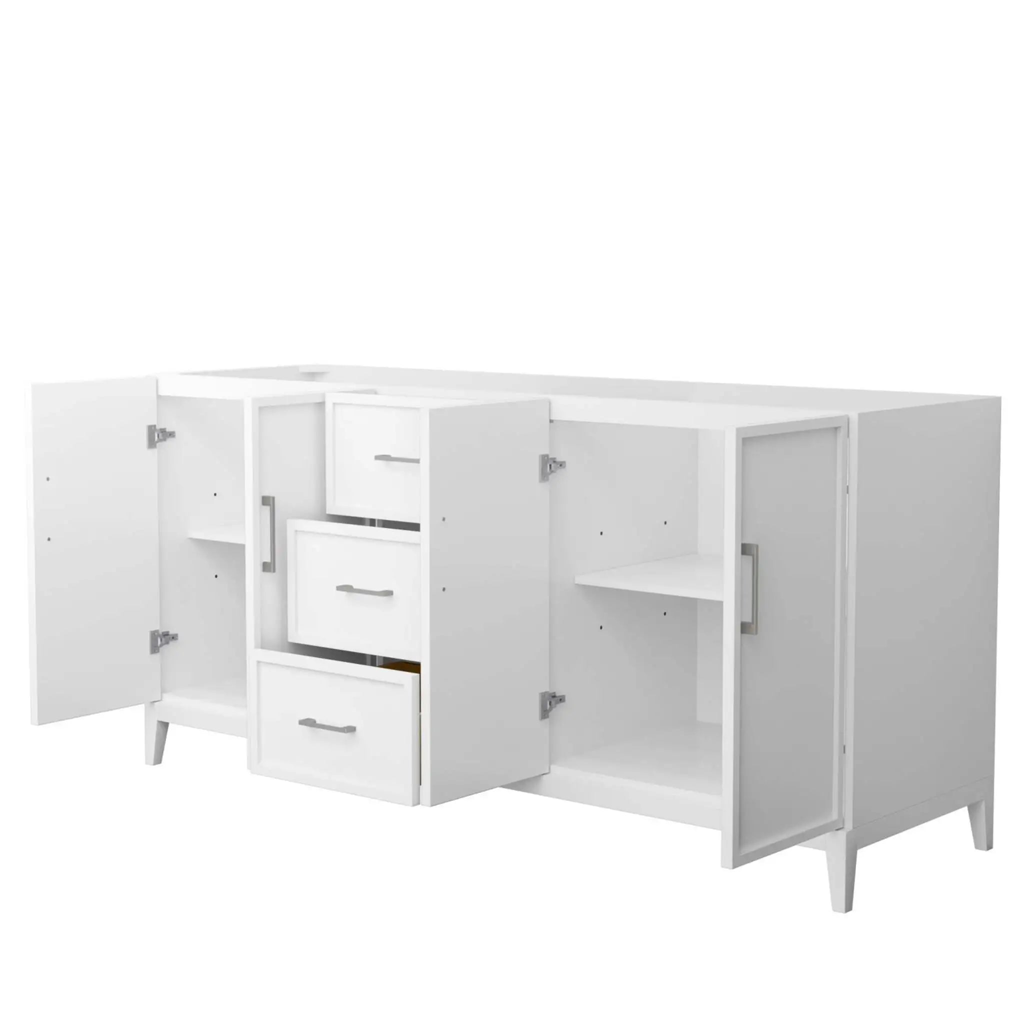 72" Elan Double Bathroom Vanity in White with Brushed Nickel Trim by Wyndham
