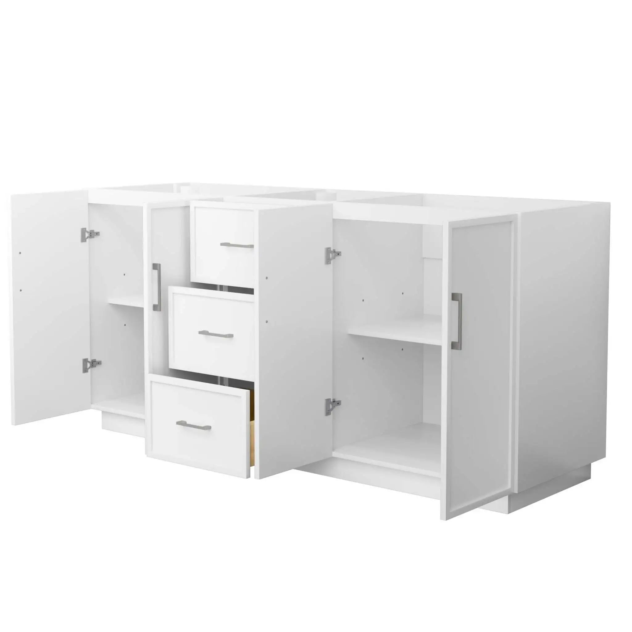 72" Elan TK Elan Double Bathroom Vanity with Toe Kick in White with Brushed Nickel Trim by Wyndham