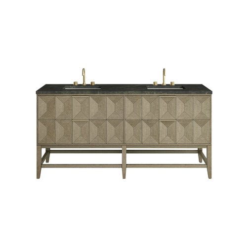 72" Emmeline Double Vanity in Pebble Oak by James Martin Vanities