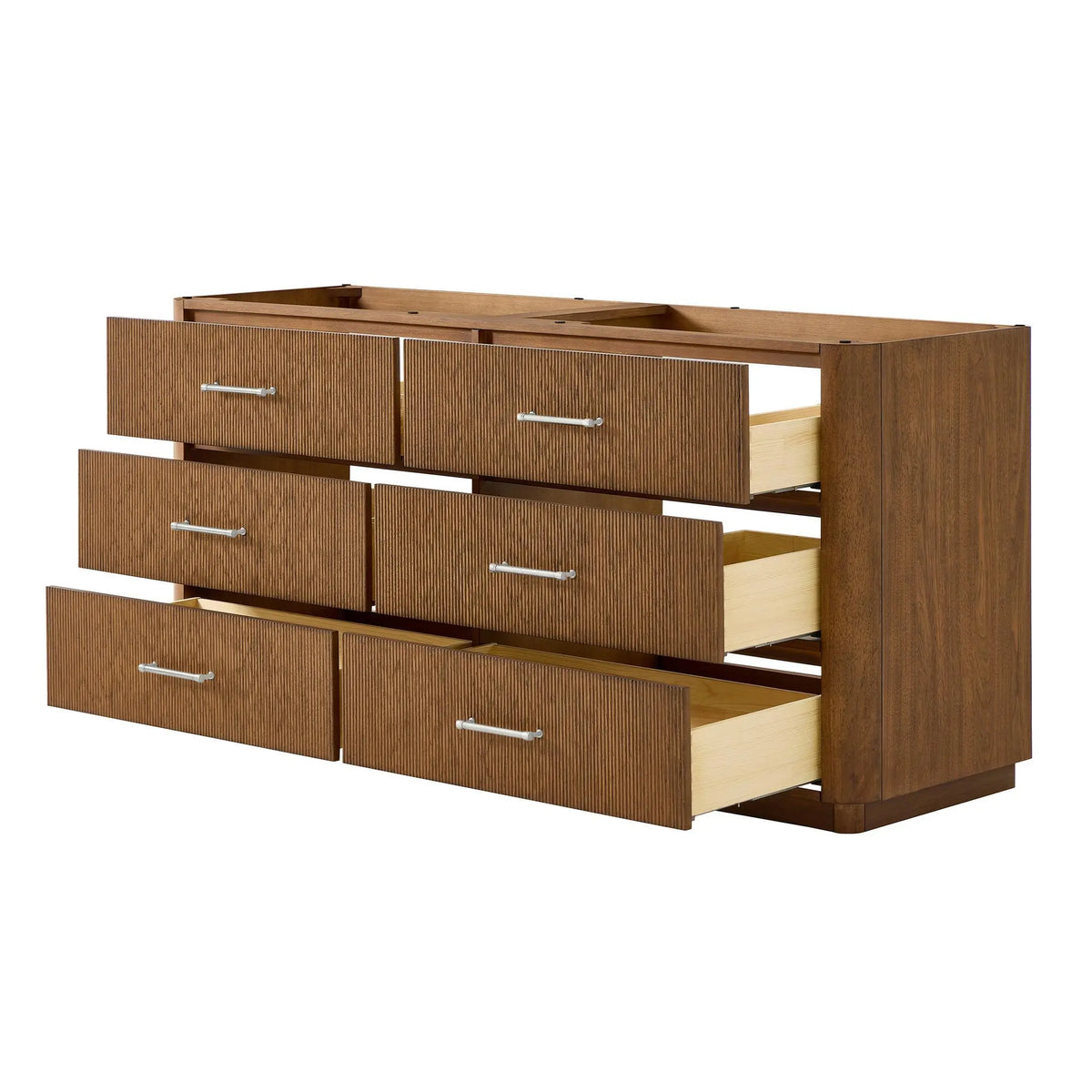 72" Francesca Double Bathroom Vanity Toasted Walnut Brushed Nickel Trim by wyndham View 22