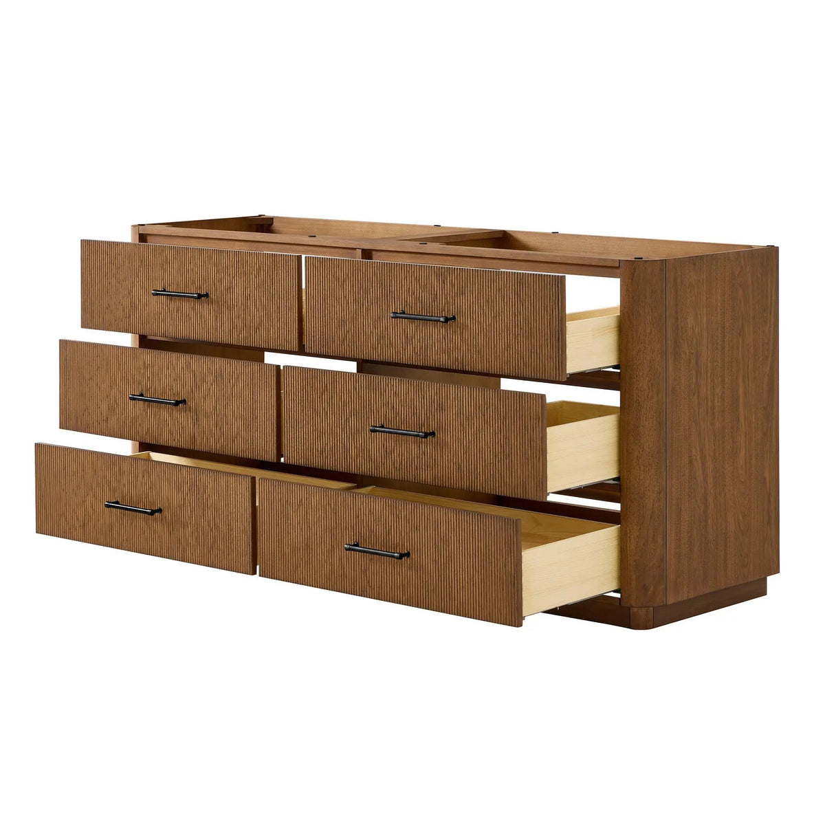 72" Francesca Double Bathroom Vanity Toasted Walnut Matte Black Trim by wyndham View 22