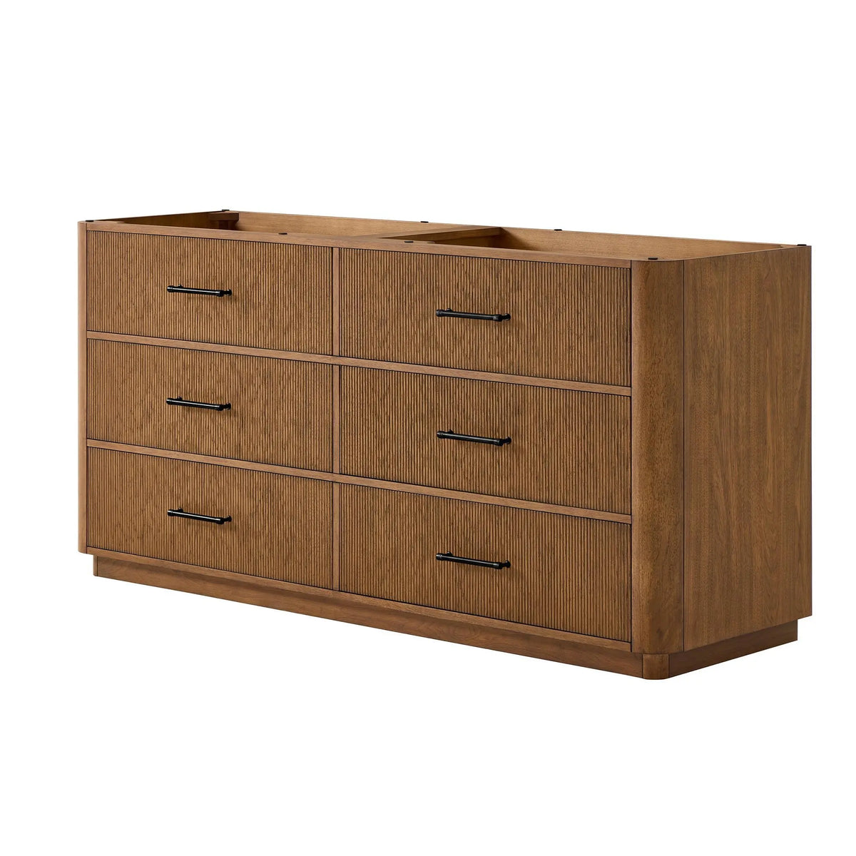 72" Francesca Double Bathroom Vanity Toasted Walnut Matte Black Trim by wyndham View 24