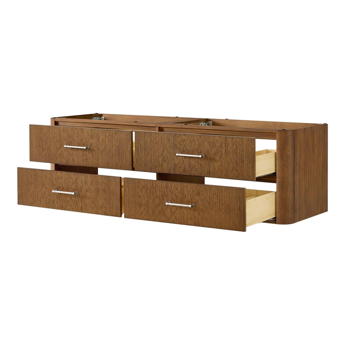 72" Francesca Double Wall Mounted Bathroom Vanity Toasted Walnut Brushed Nickel Trim by wyndham View 22