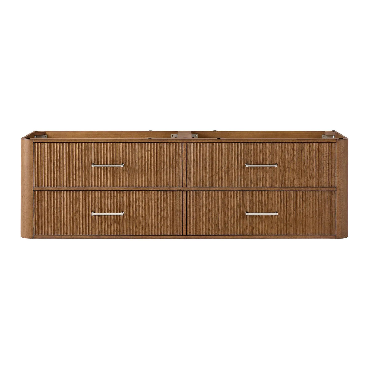 72" Francesca Double Wall Mounted Bathroom Vanity Toasted Walnut Brushed Nickel Trim by wyndham View 21