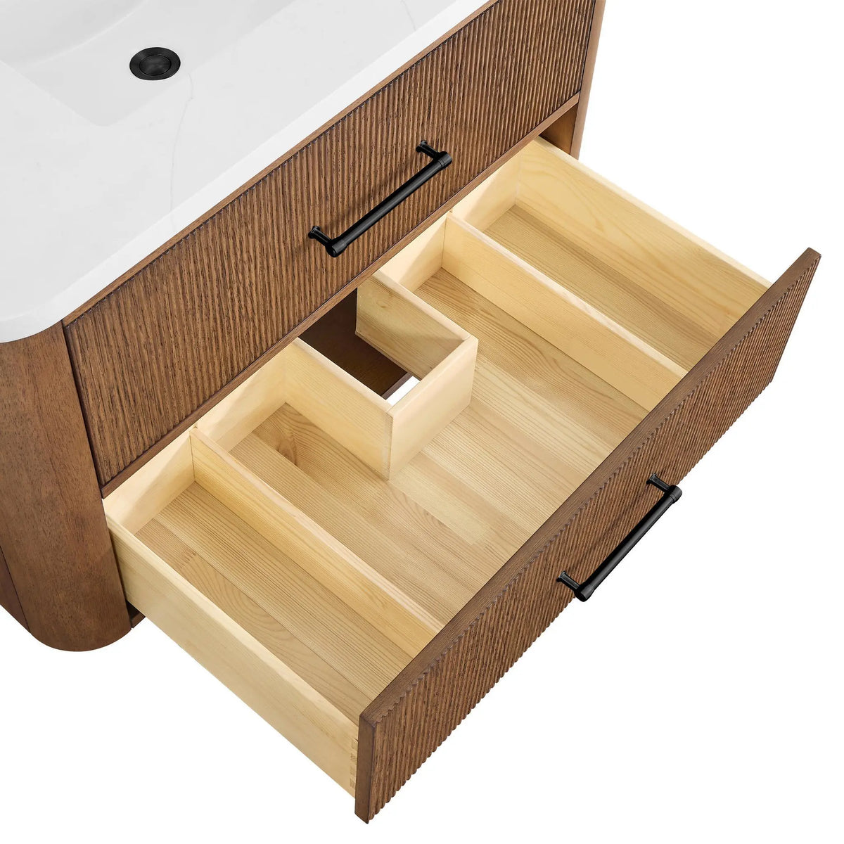 72" Francesca Double Wall Mounted Bathroom Vanity Toasted Walnut Matte Black Trim by wyndham
