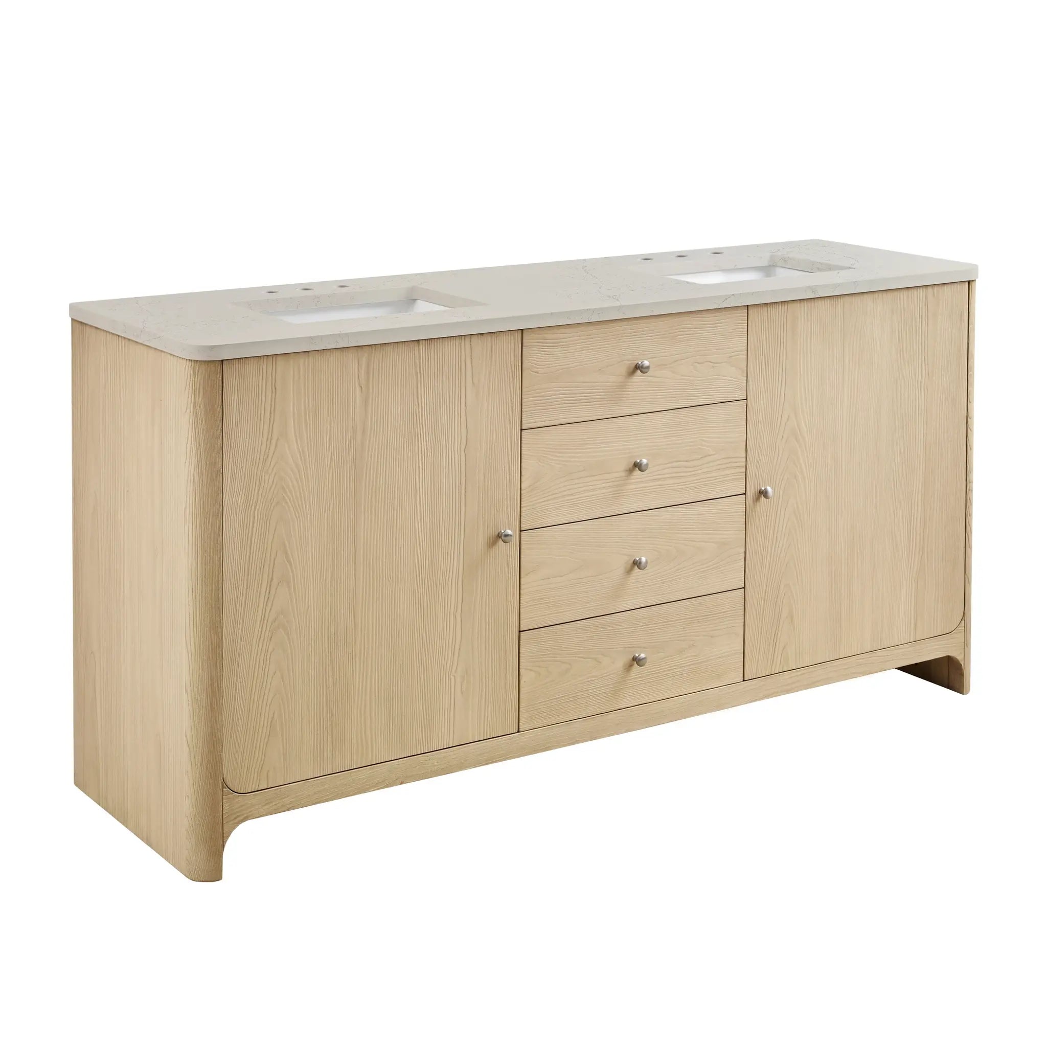 72 Gracyn Double Vanity In Coastal Driftwood Power Enabled Siberian Silestone 8 Widespread 8