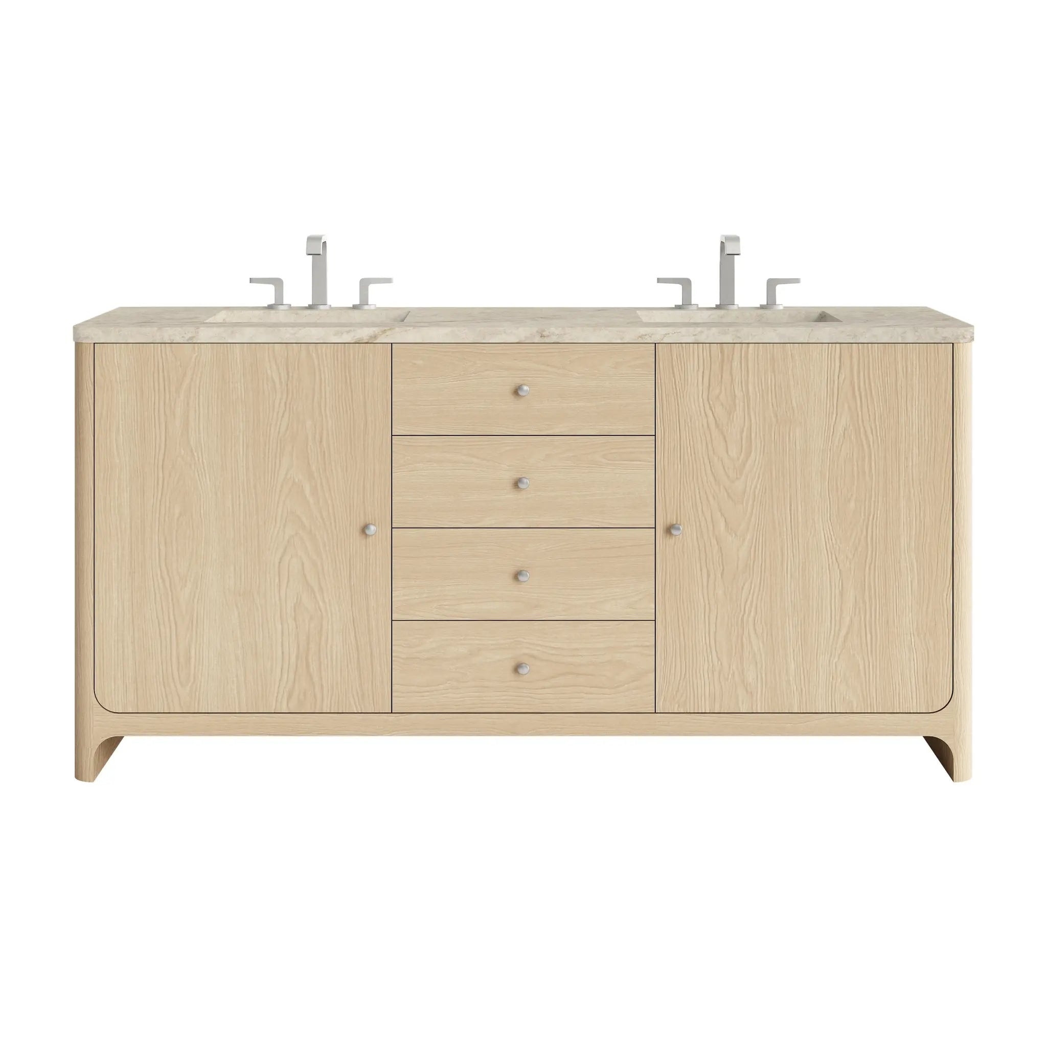 72 Gracyn Double Vanity In Coastal Driftwood Power Enabled Tajnar Eclos 8 Widespread 1