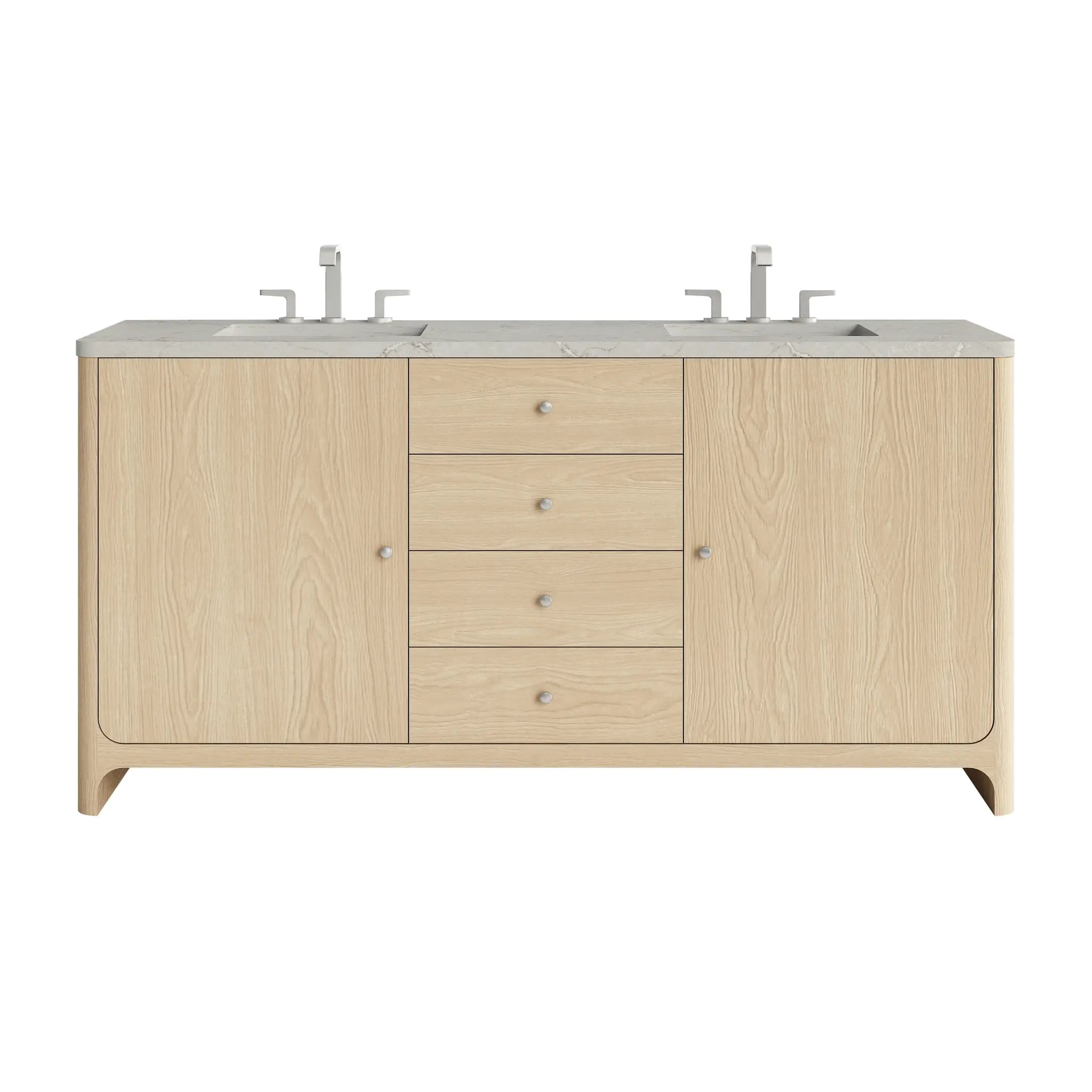 72 Gracyn Double Vanity In Coastal Driftwood Power Enabled Victorian Silver Silestone 8 Widespread 1