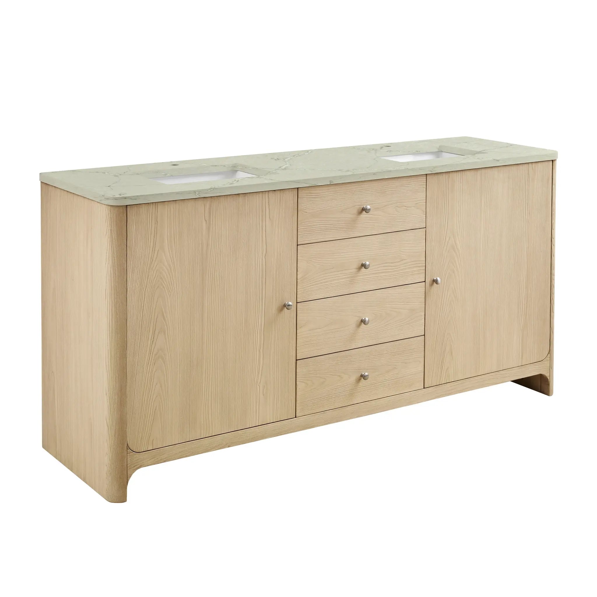 72 Gracyn Double Vanity In Coastal Driftwood Standard Victorian Silver Silestone Single Hole 10