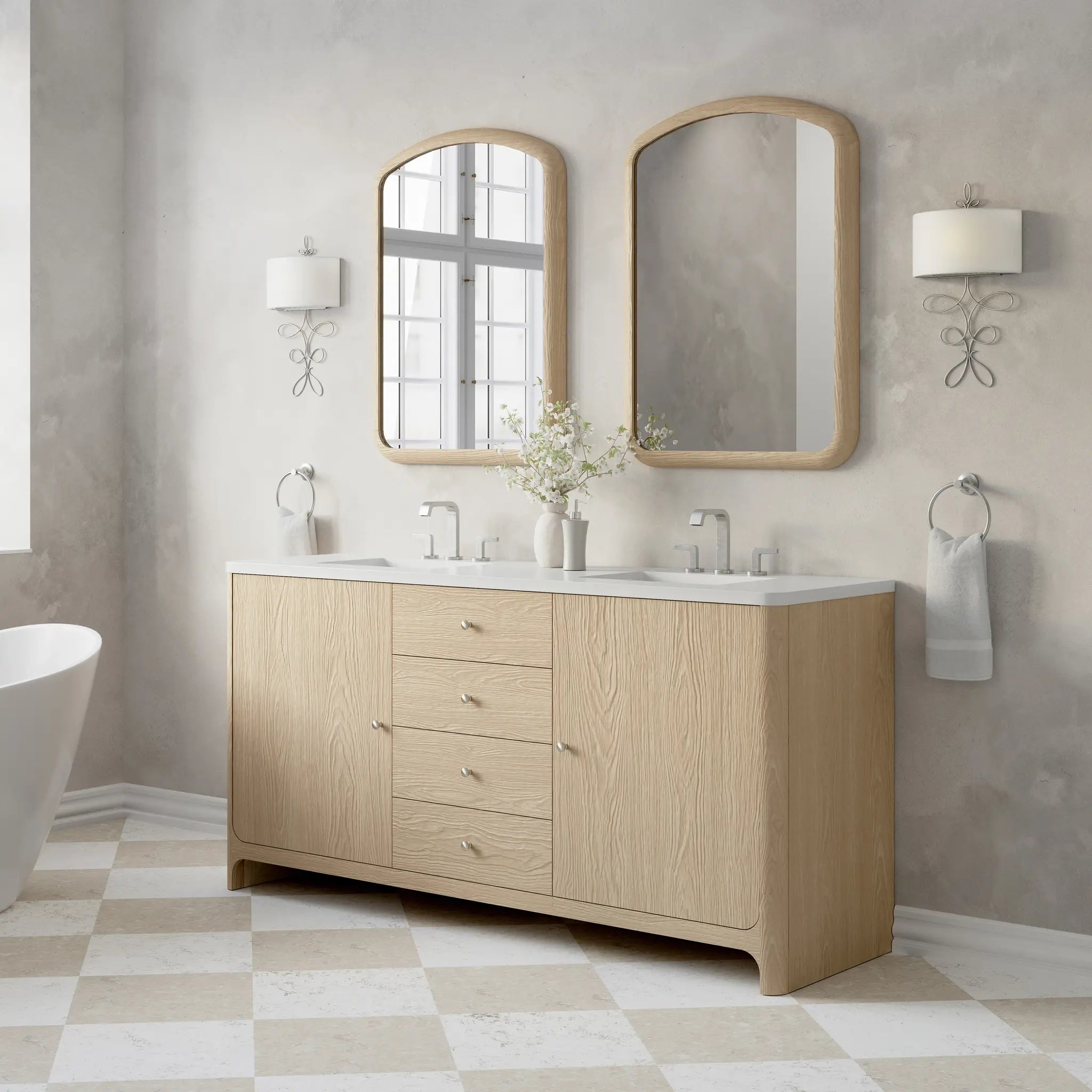 72 Gracyn Double Vanity In Coastal Driftwood Standard White Zeus Silestone 8 Widespread 3