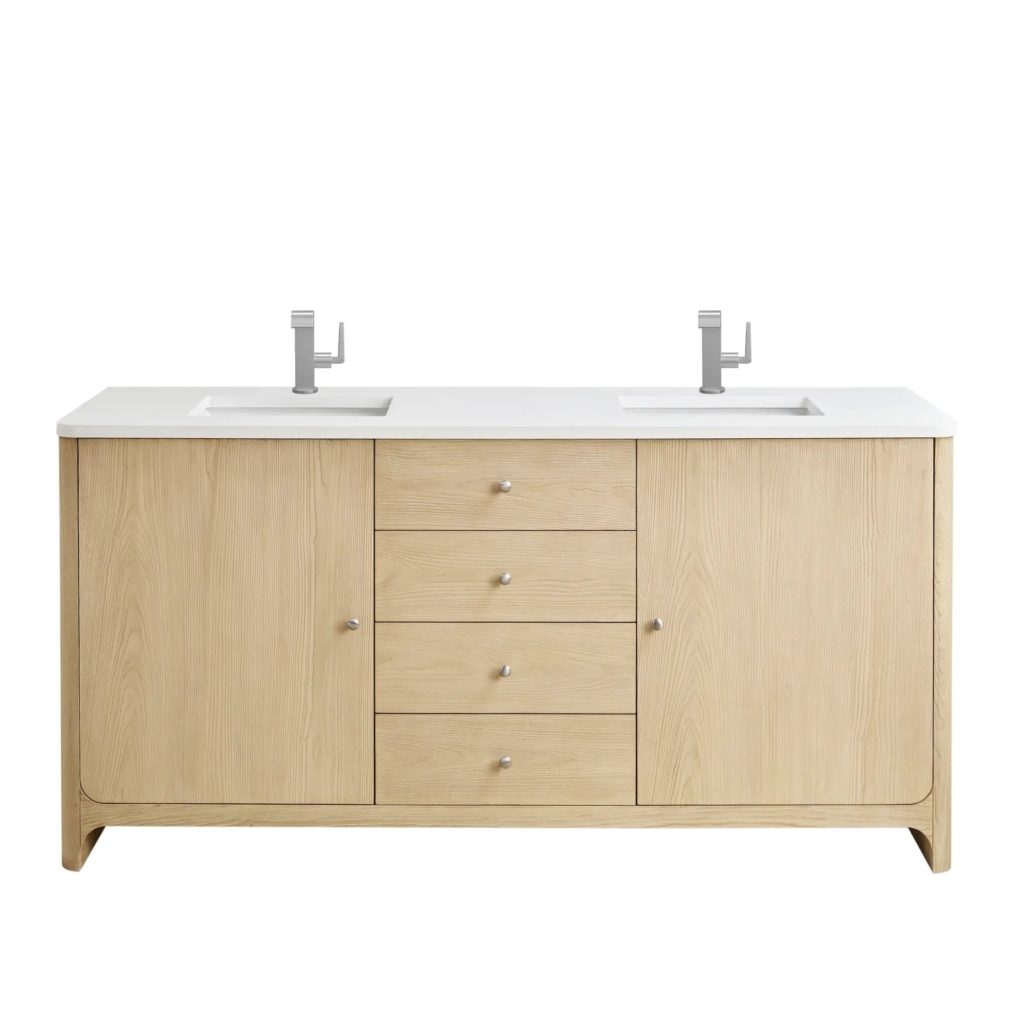 72 Gracyn Double Vanity In Coastal Driftwood Standard White Zeus Silestone Single Hole 1