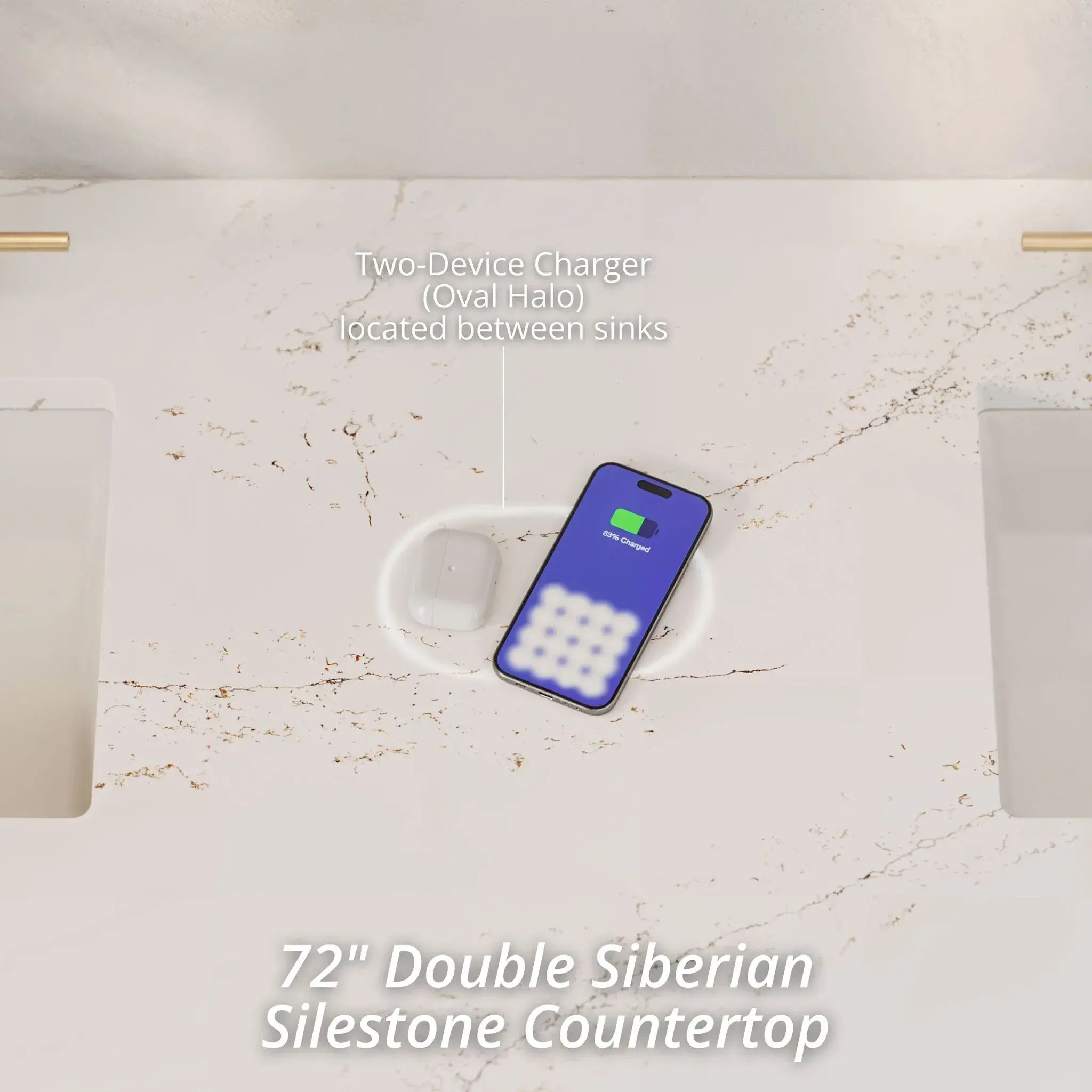 72 Gracyn Double Vanity In Sable Power Enabled Siberian Silestone 8 Widespread 2