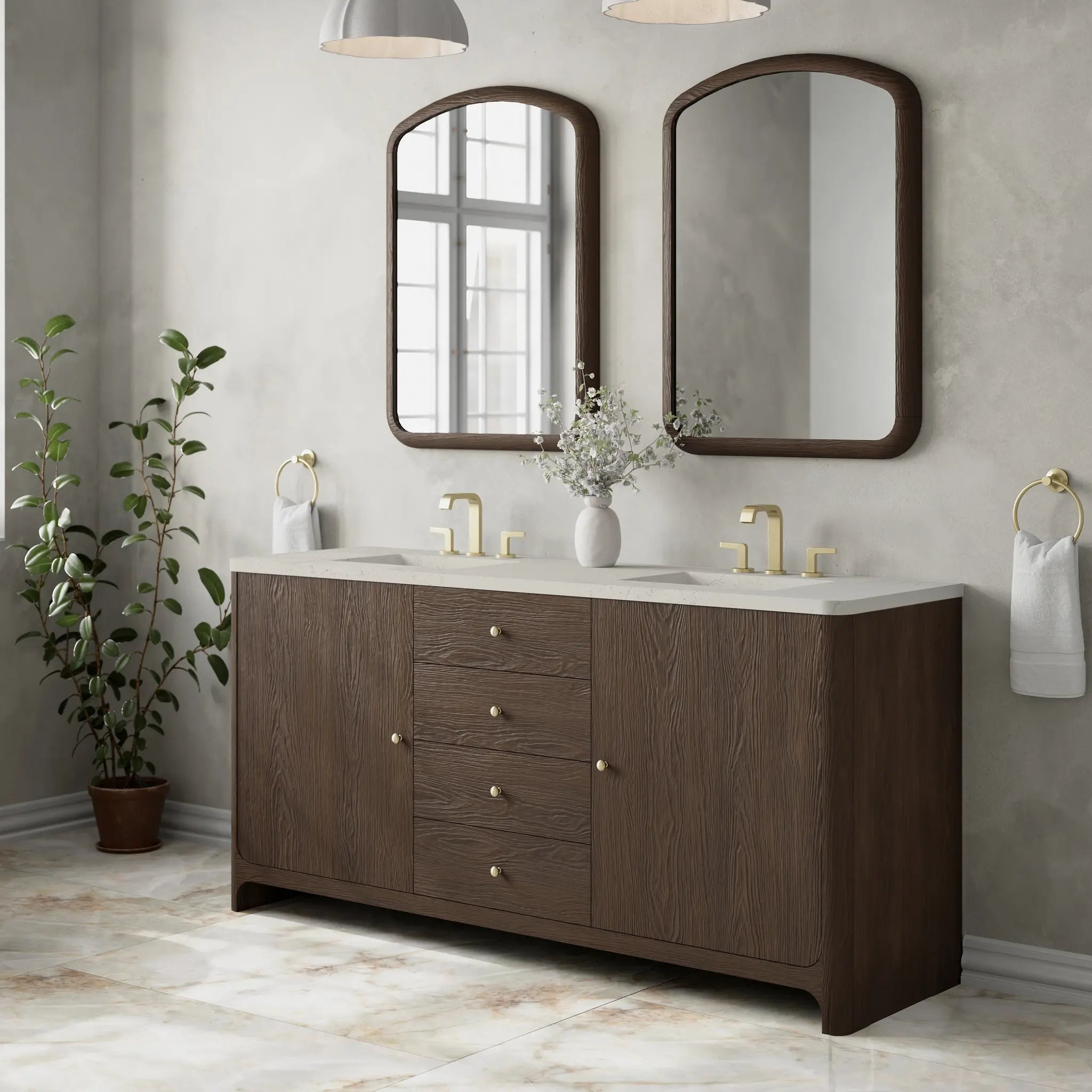 72 Gracyn Double Vanity In Sable Standard Siberian Silestone 8 Widespread 3