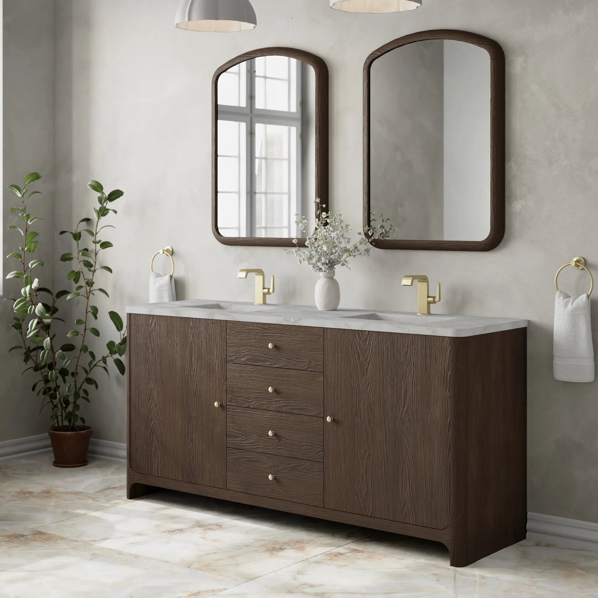 72 Gracyn Double Vanity In Sable Standard Victorian Silver Silestone Single Hole 4