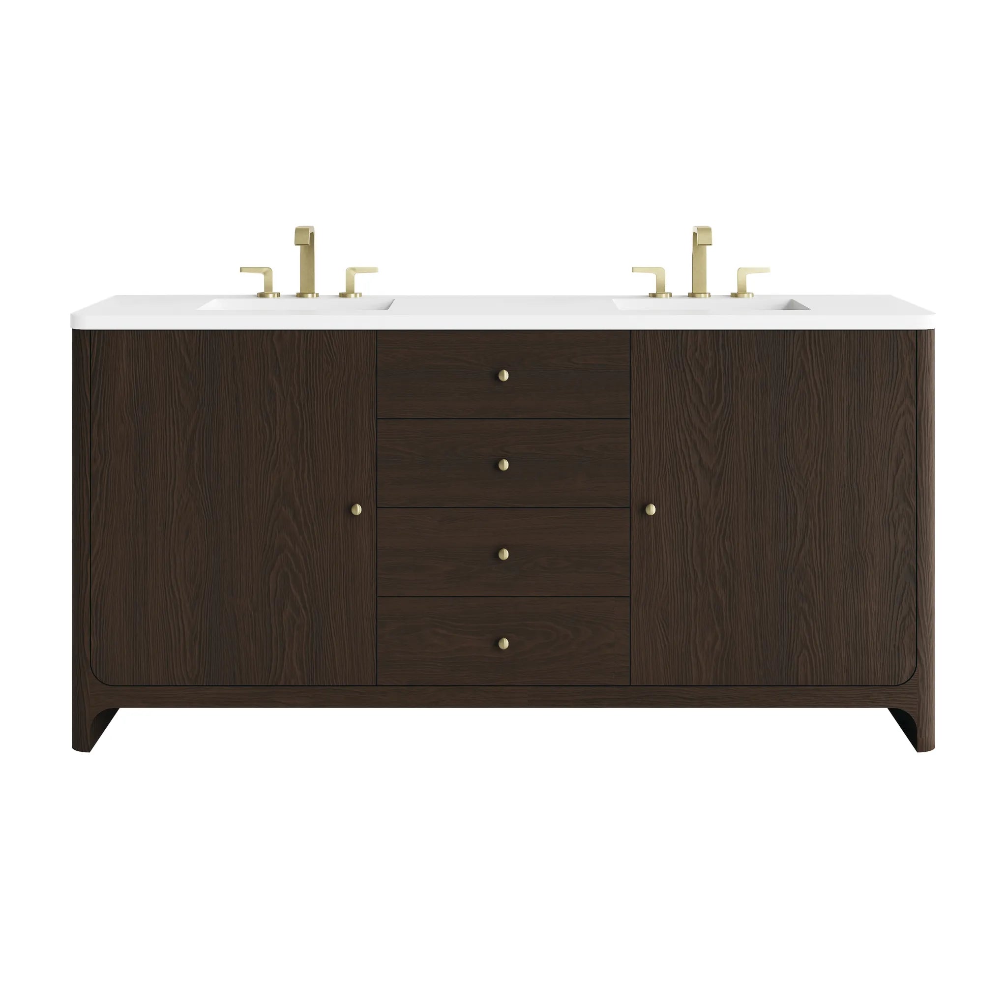 72" Gracyn Double Vanity in Sable-White Zeus Silestone-8" Widespread image