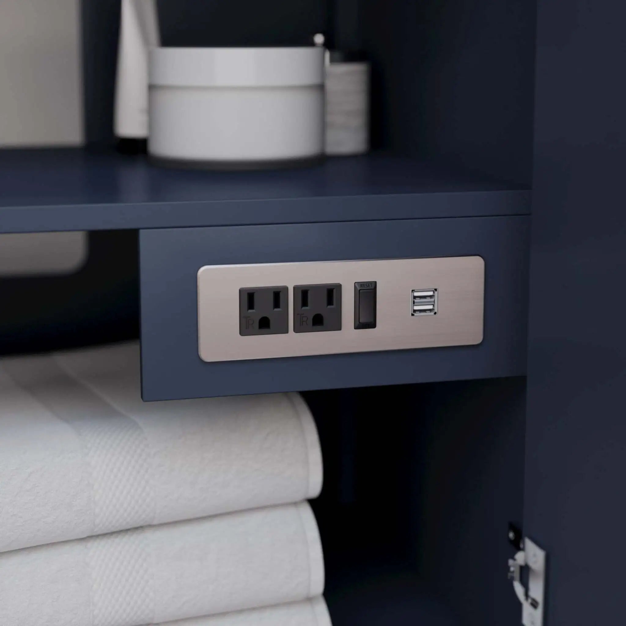 72" Icon Double Bathroom Vanity in Dark Blue with Brushed Nickel Trim by Wyndham