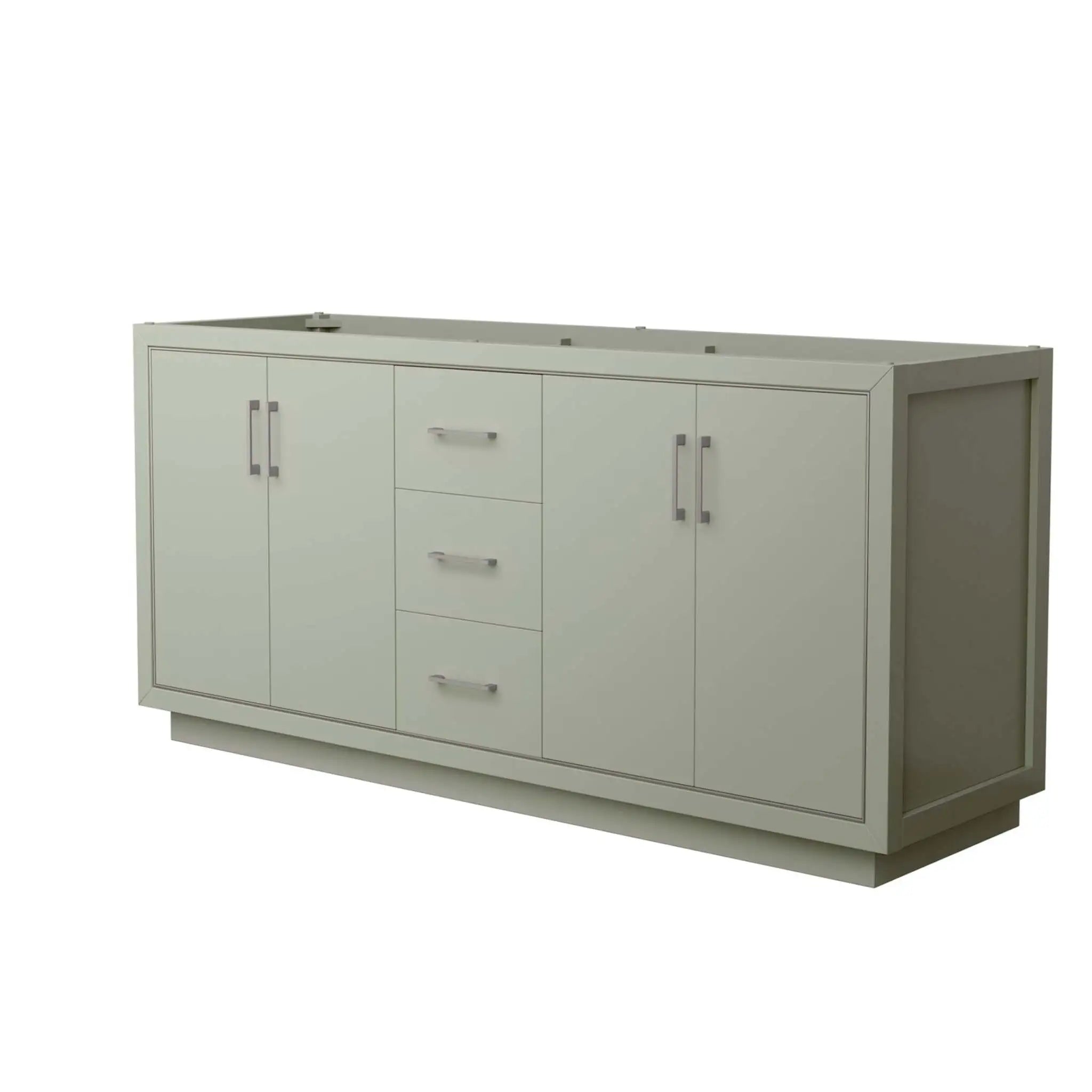 72" Icon Double Bathroom Vanity in Light Green with Brushed Nickel Trim by Wyndham