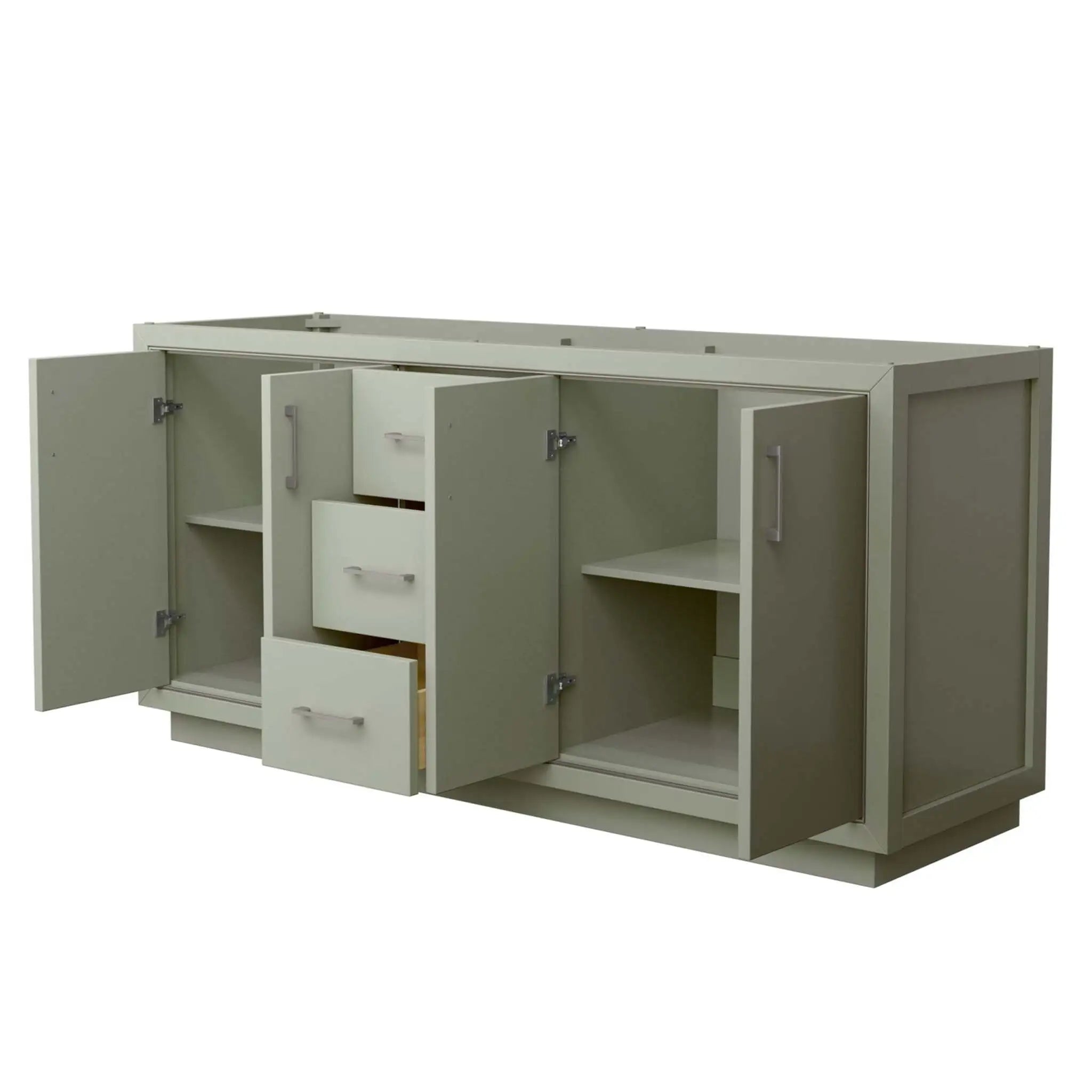72" Icon Double Bathroom Vanity in Light Green with Brushed Nickel Trim by Wyndham