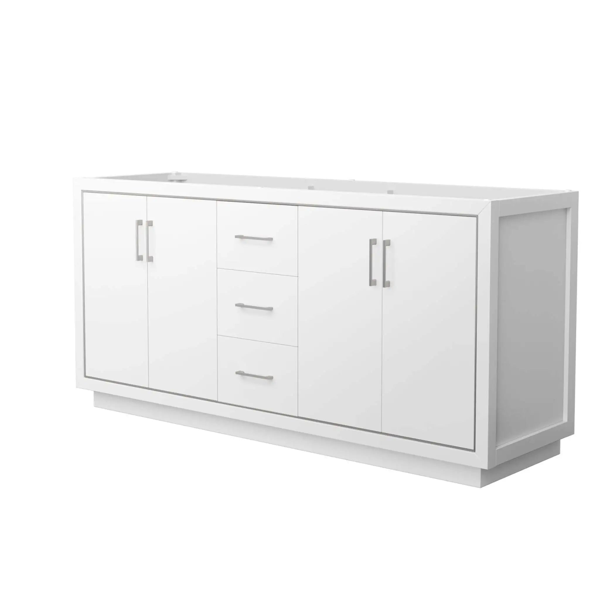 72" Icon Double Bathroom Vanity in White with Brushed Nickel Trim by Wyndham