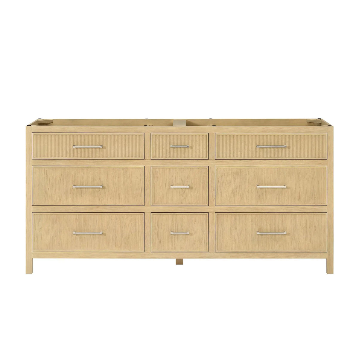 72" Isola Double Bathroom Vanity Scandinavian Oak Brushed Nickel Trim by wyndham View 17