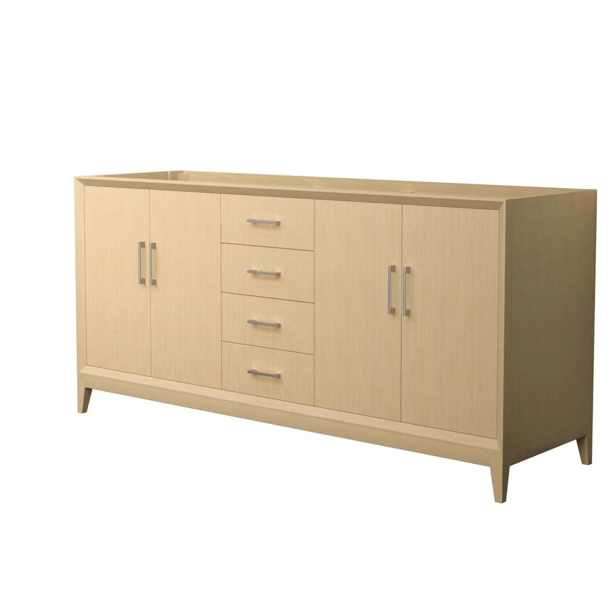 72" Janna Double Bathroom Vanity in White Oak with Brushed Nickel Trim by Wyndham