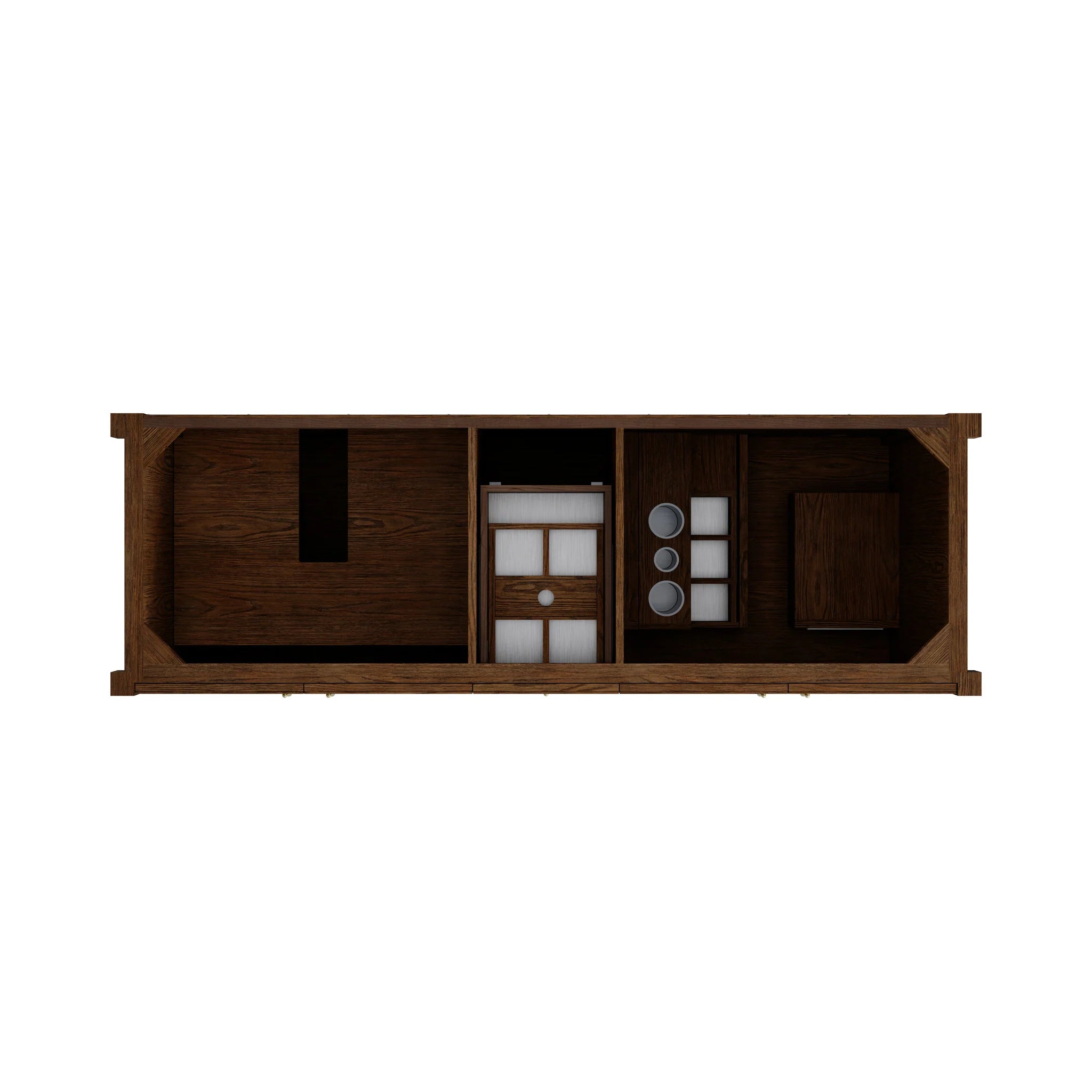 72" Kinnsden Double Vanity in Sable Oak by James Martin Vanities-Charcoal Soapstone Silestone 4