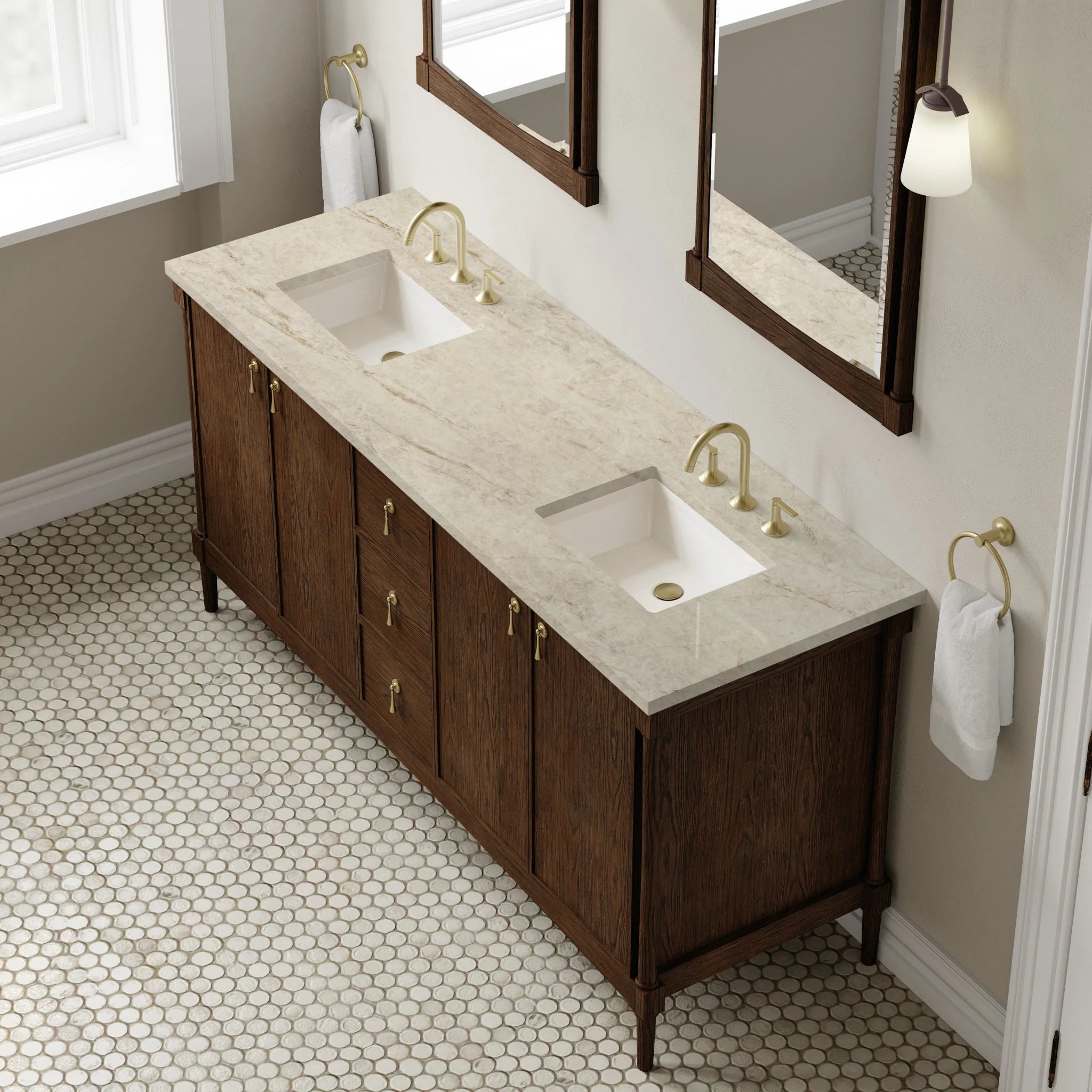 72" Kinnsden Double Vanity in Sable Oak by James Martin Vanities-Tajnar Eclos 5