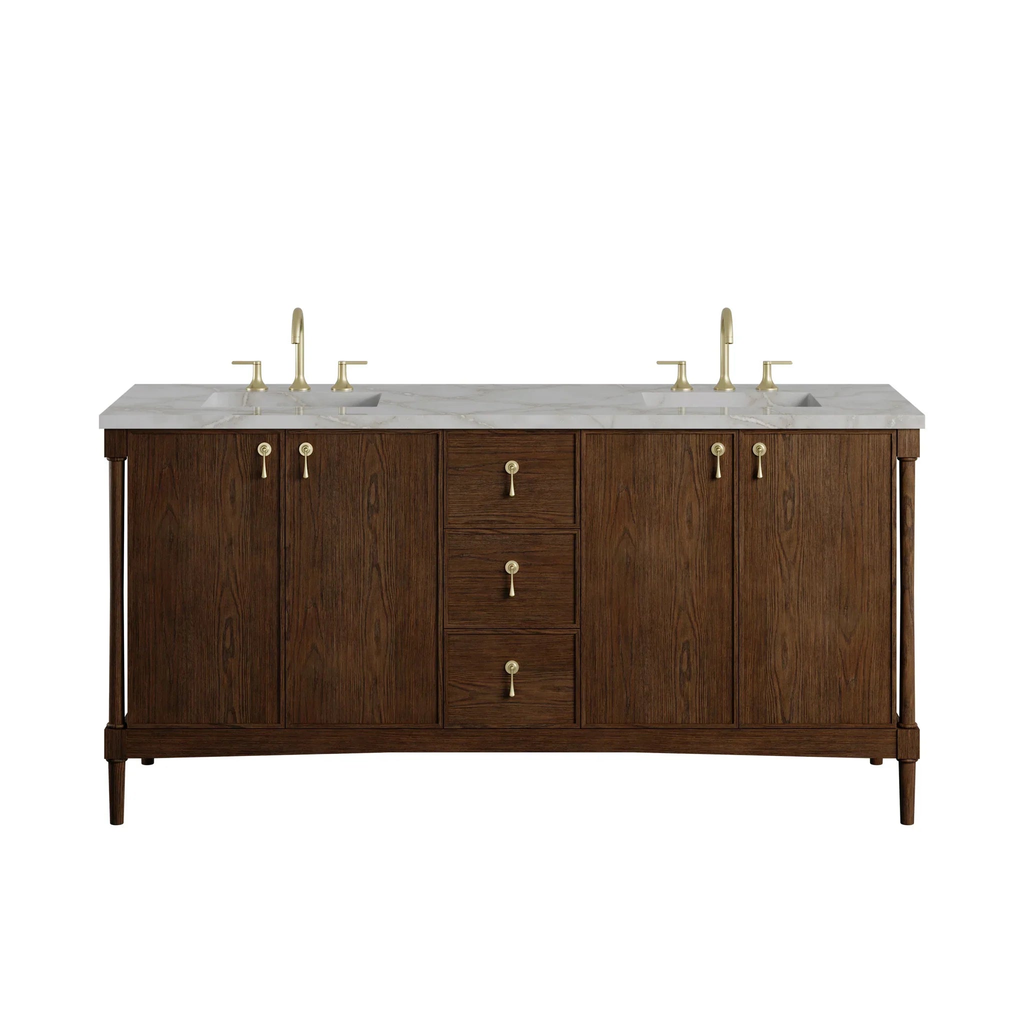 72" Kinnsden Double Vanity in Sable Oak by James Martin Vanities - AURA Modern Home