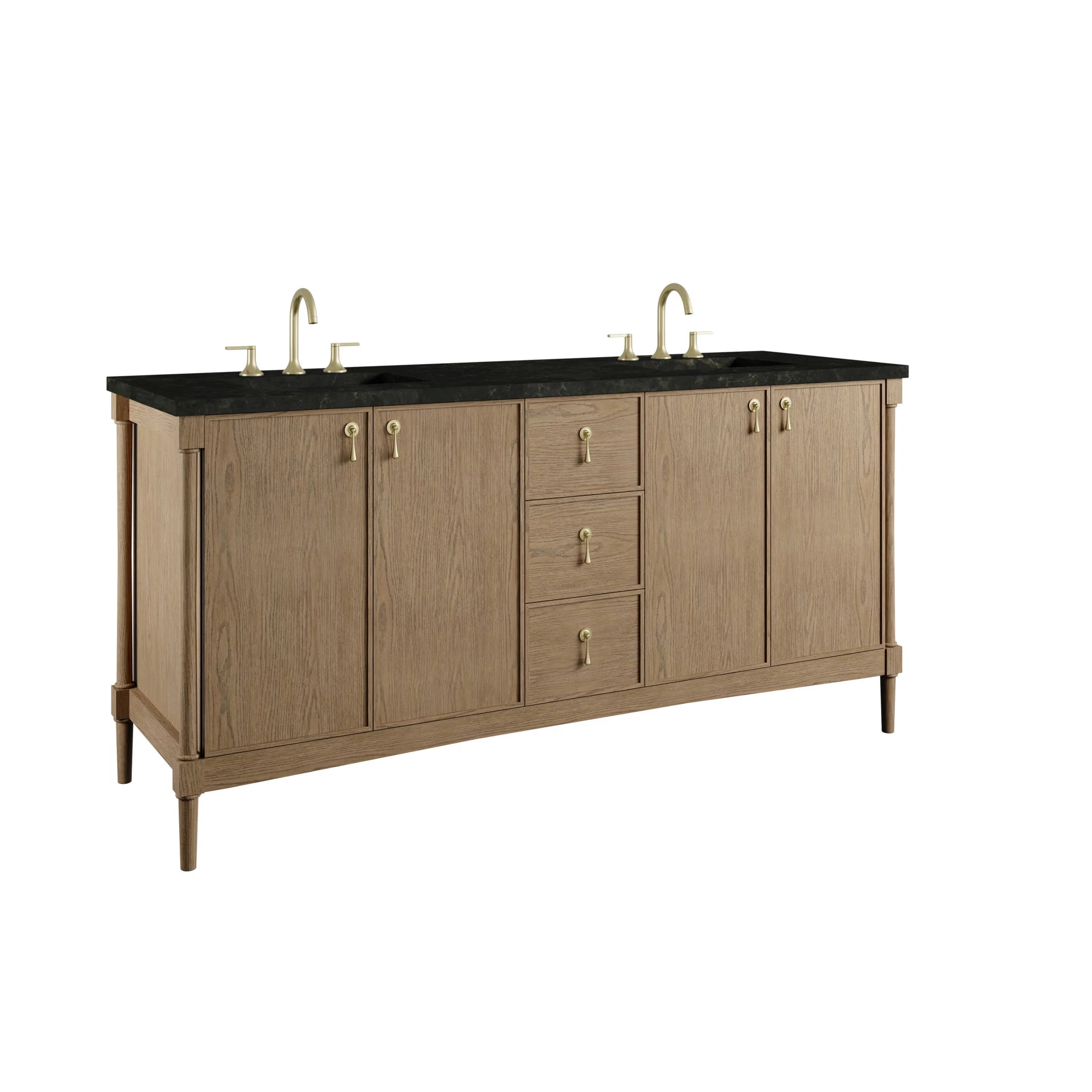 72" Kinnsden Double Vanity in Weathered Oak by James Martin Vanities-Phantome Eclos 9