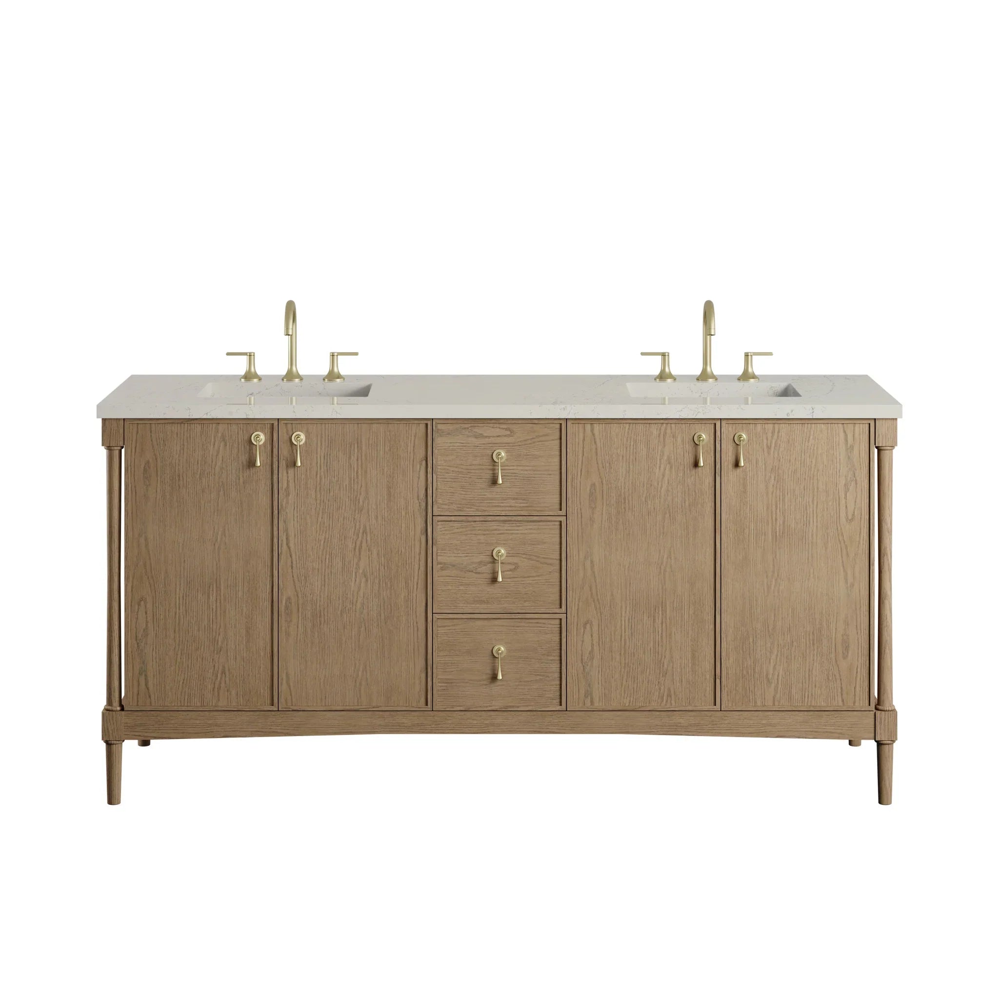 72" Kinnsden Double Vanity in Weathered Oak by James Martin Vanities - AURA Modern Home