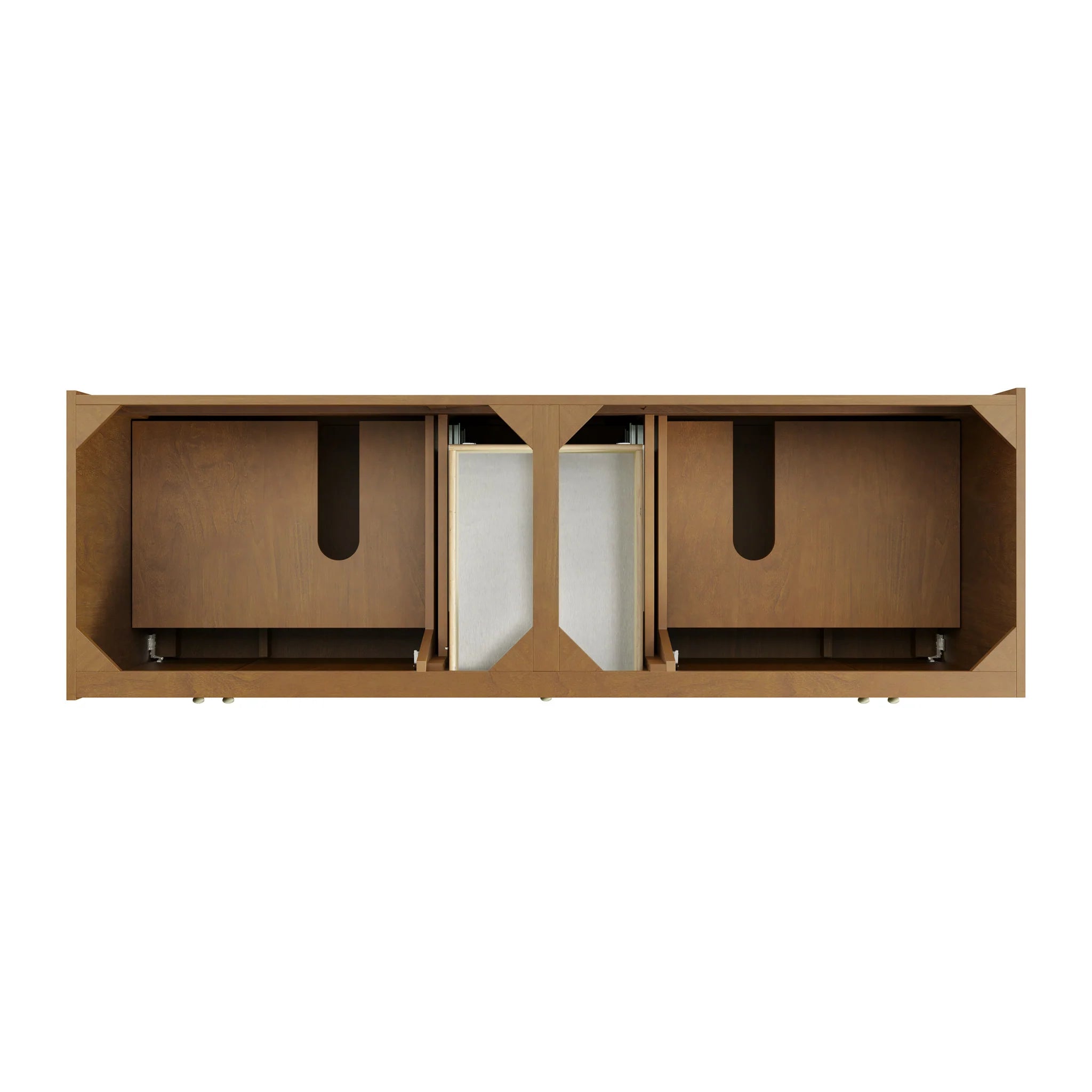 72" Laurent Double Vanity in Honey Oak w/FreePower Wireless Charger by James Martin Vanities-Siberian Silestone 7