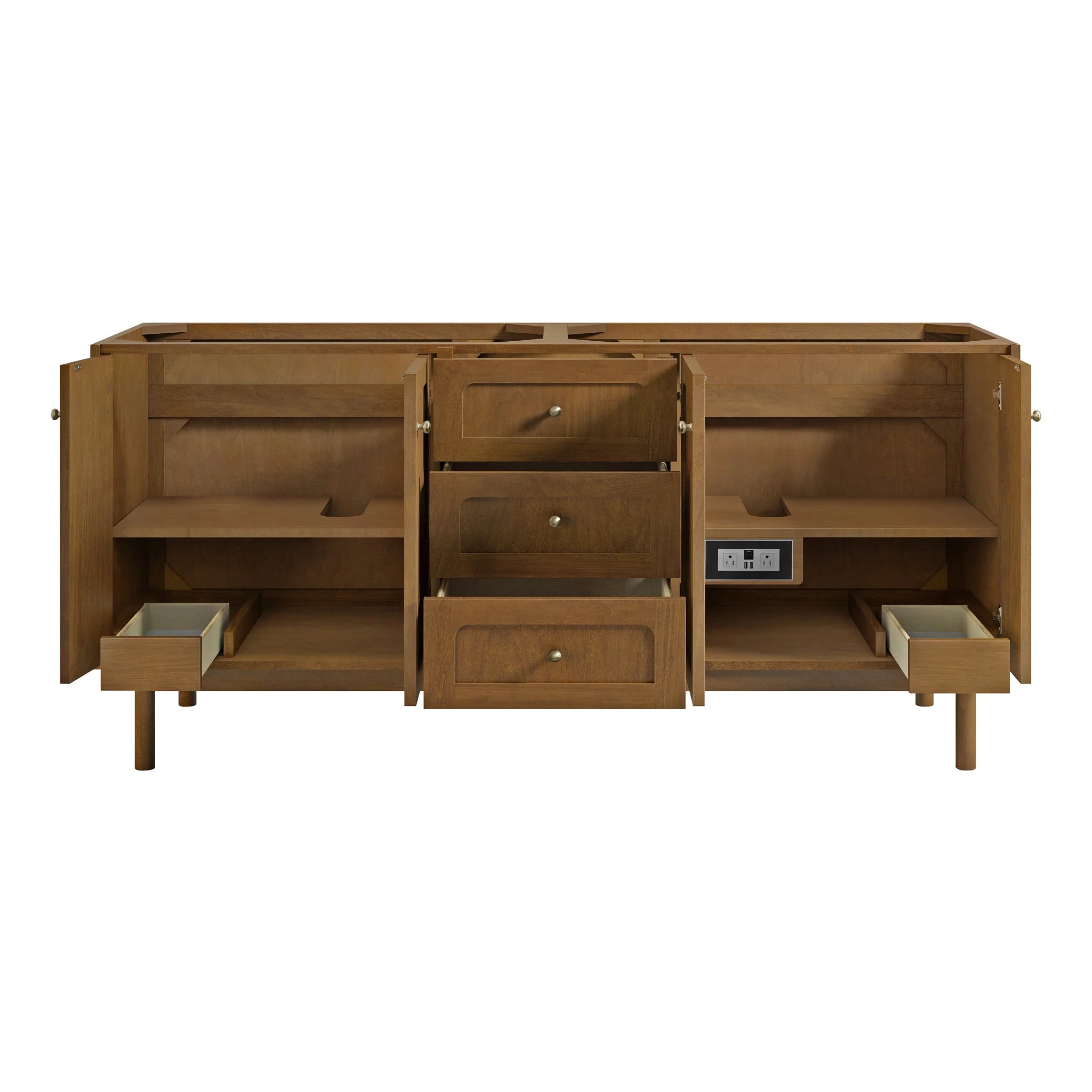 72" Laurent Double Vanity in Honey Oak w/FreePower Wireless Charger by James Martin Vanities-Tajnar Eclos 11