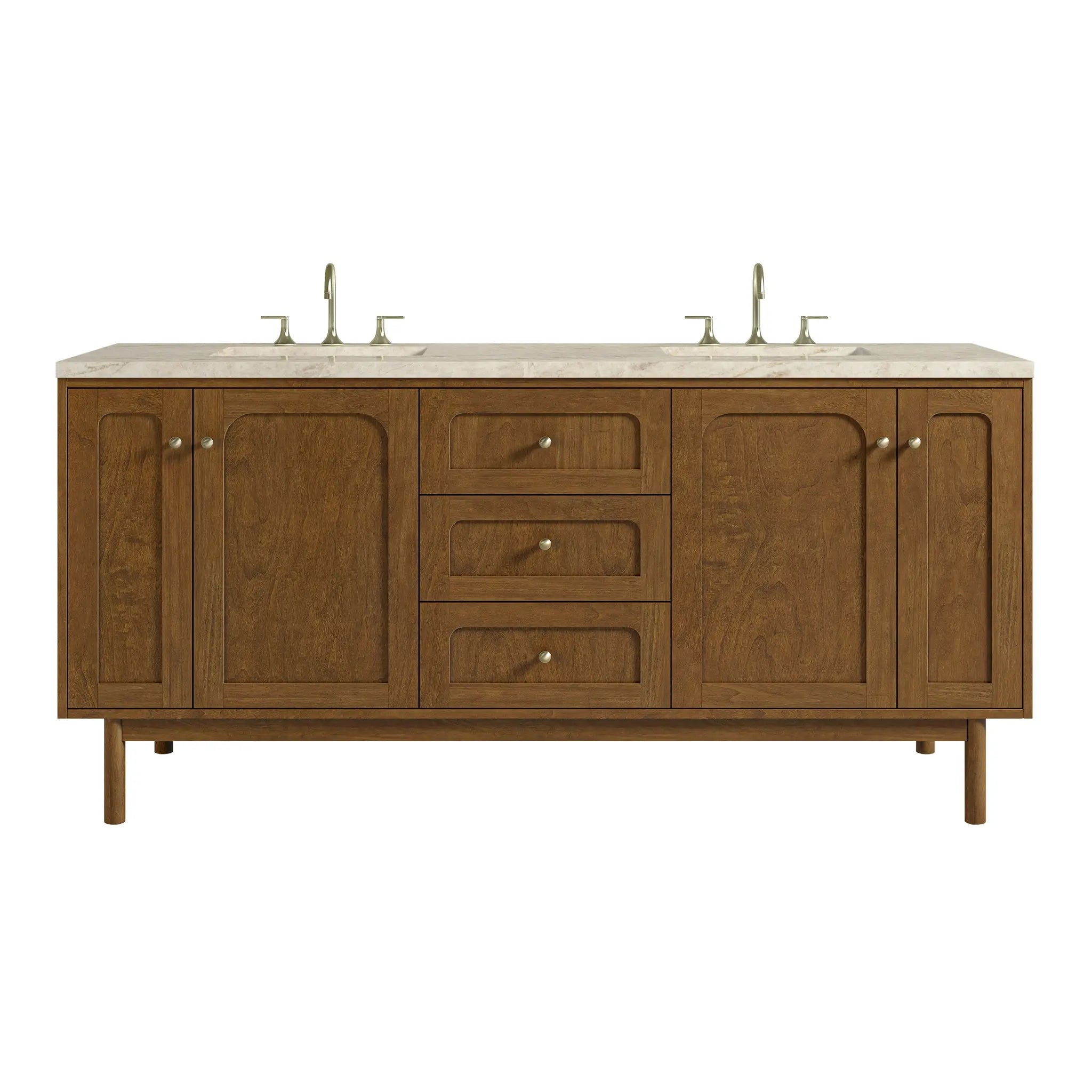 72" Laurent Double Vanity in Honey Oak by James Martin Vanities