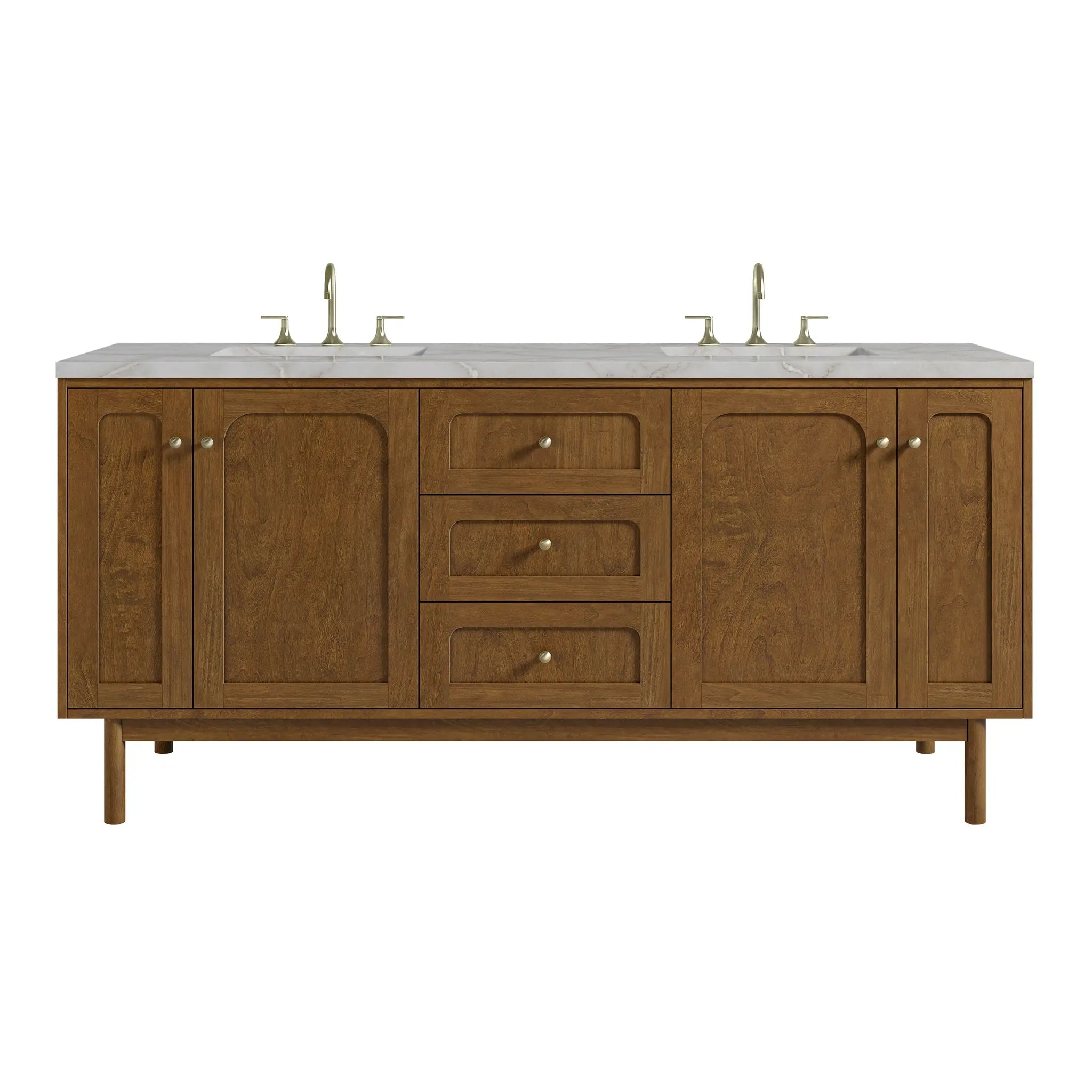 72" Laurent Double Vanity in Honey Oak by James Martin Vanities