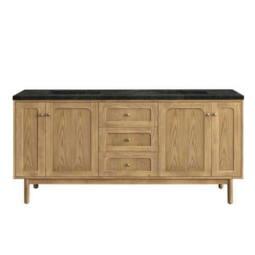 72" Laurent Double Vanity in Light Natural Oak by James Martin Vanities