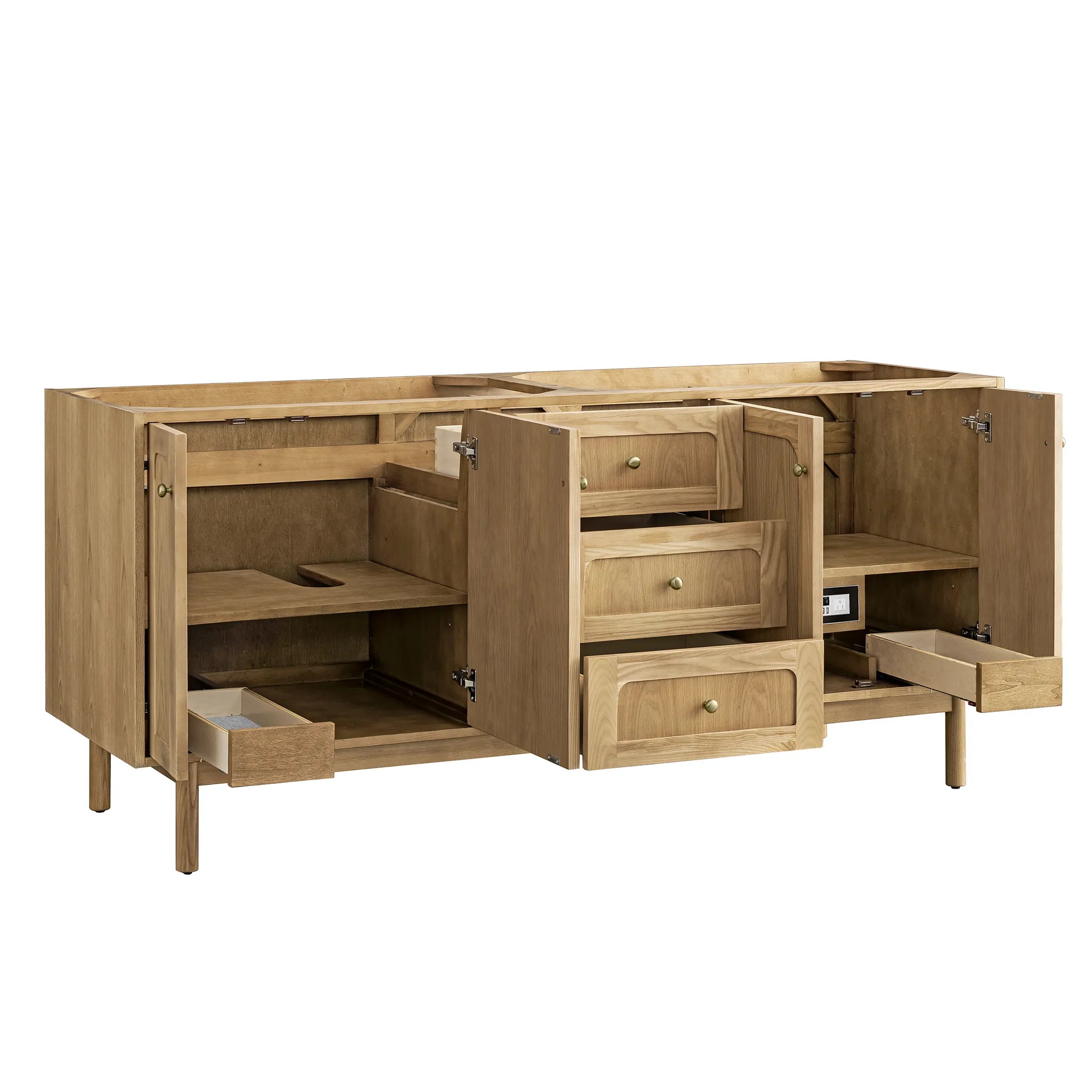 72" Laurent Double Vanity in Light Natural Oak-Cabinet Only-Not Available image 1