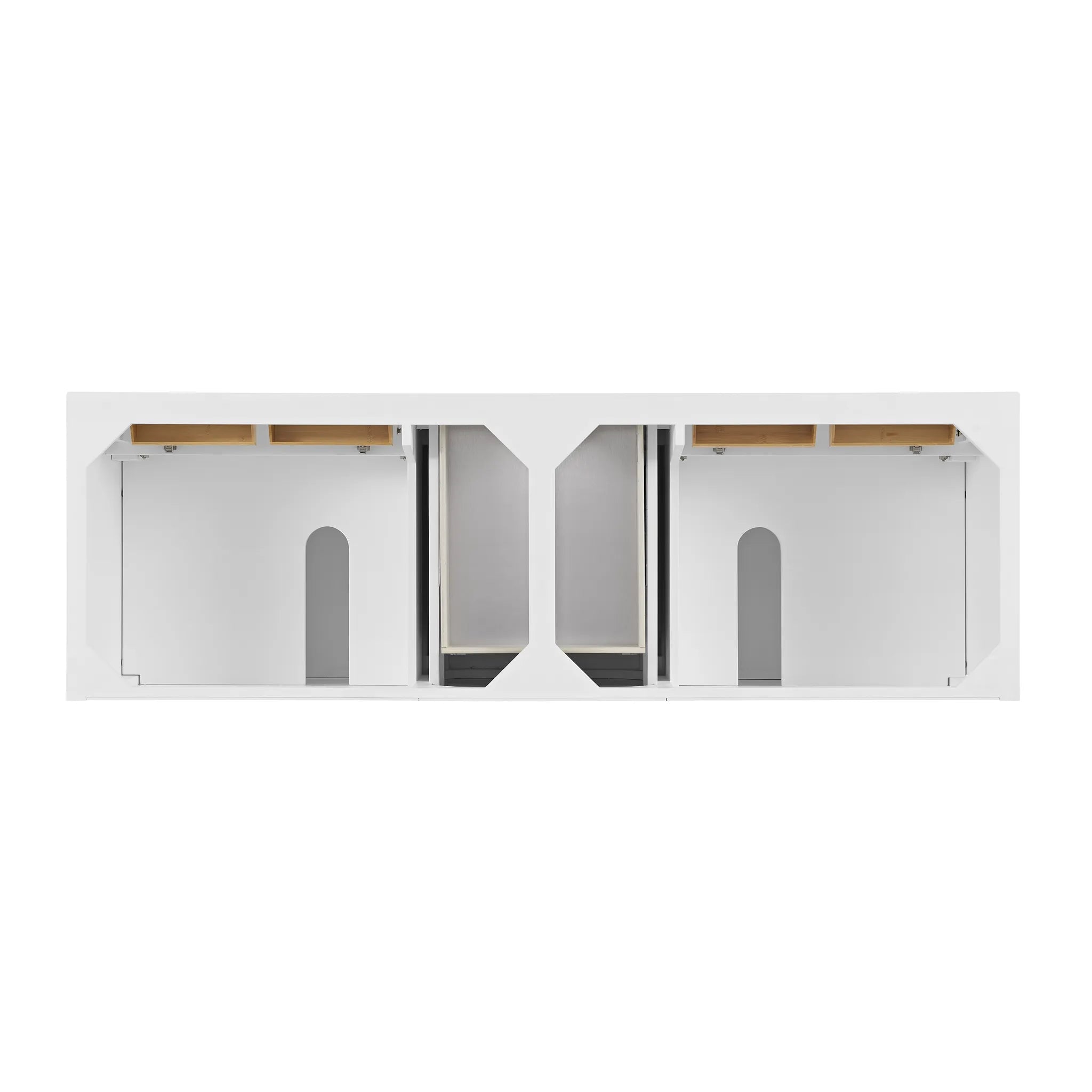 72" Lorelai Double Vanity in Bright White-Charcoal Soapstone Silestone-8" Widespread image 5