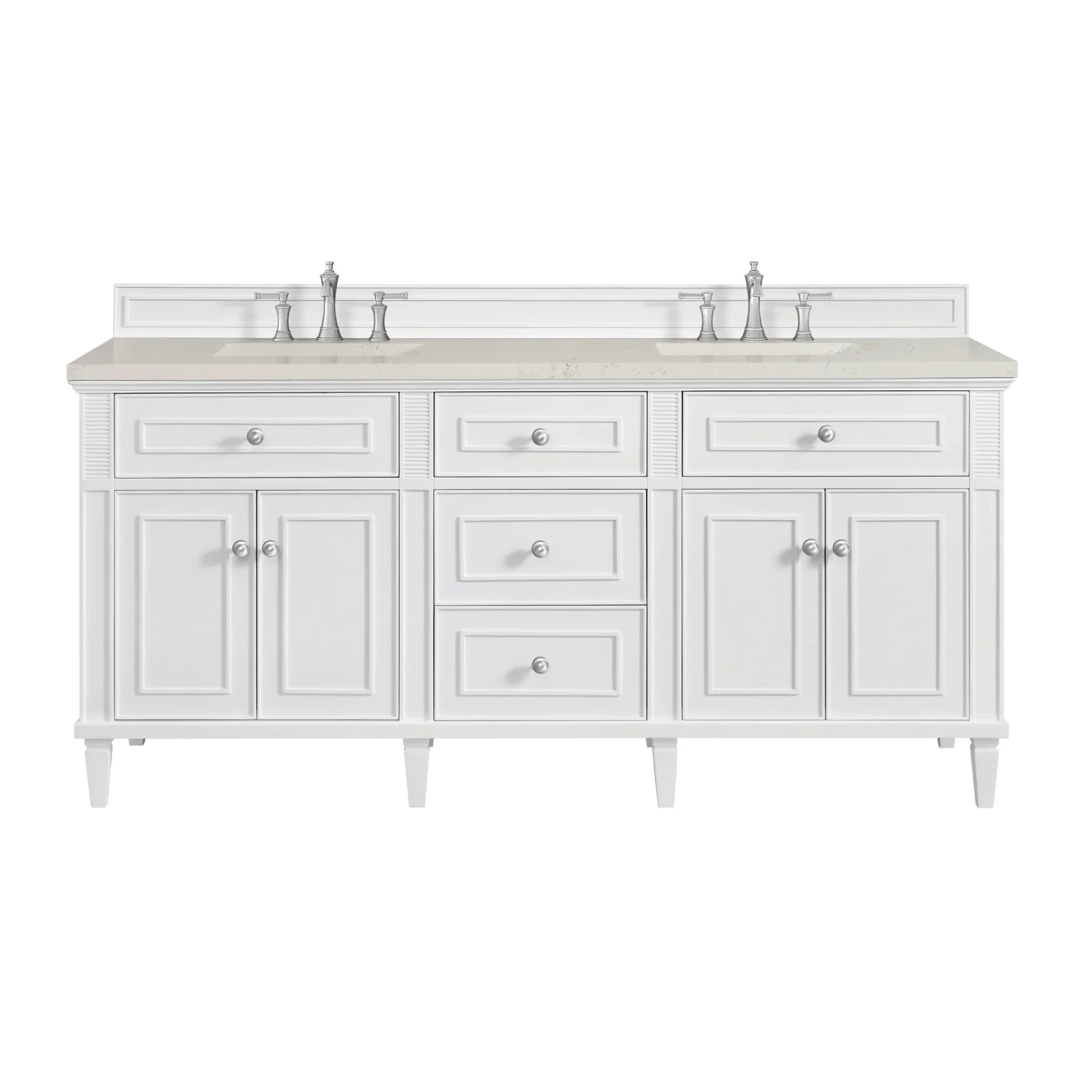 72" Lorelai Double Vanity in Bright White by James Martin Vanities - AURA Modern Home