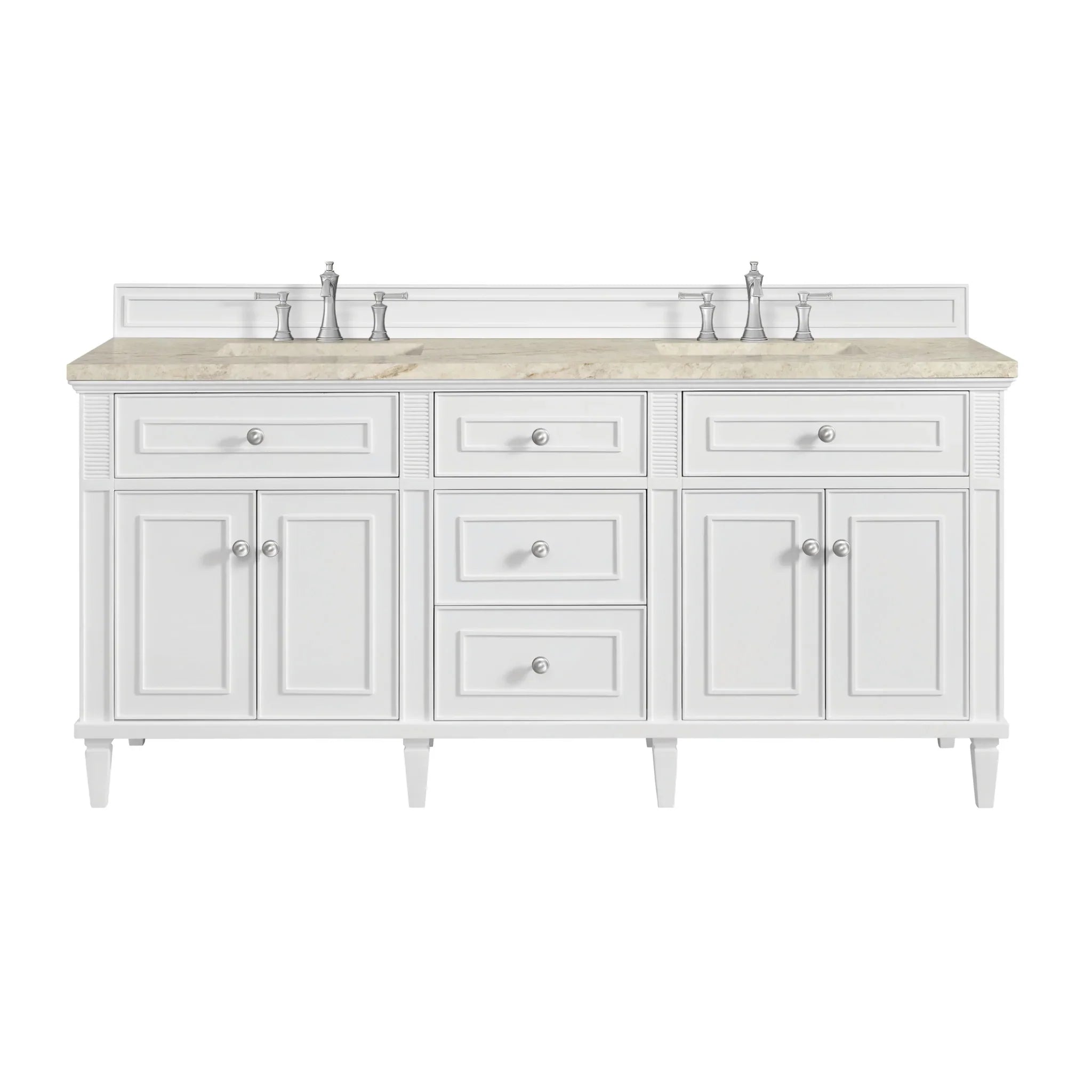 72" Lorelai Double Vanity in Bright White by James Martin Vanities - AURA Modern Home