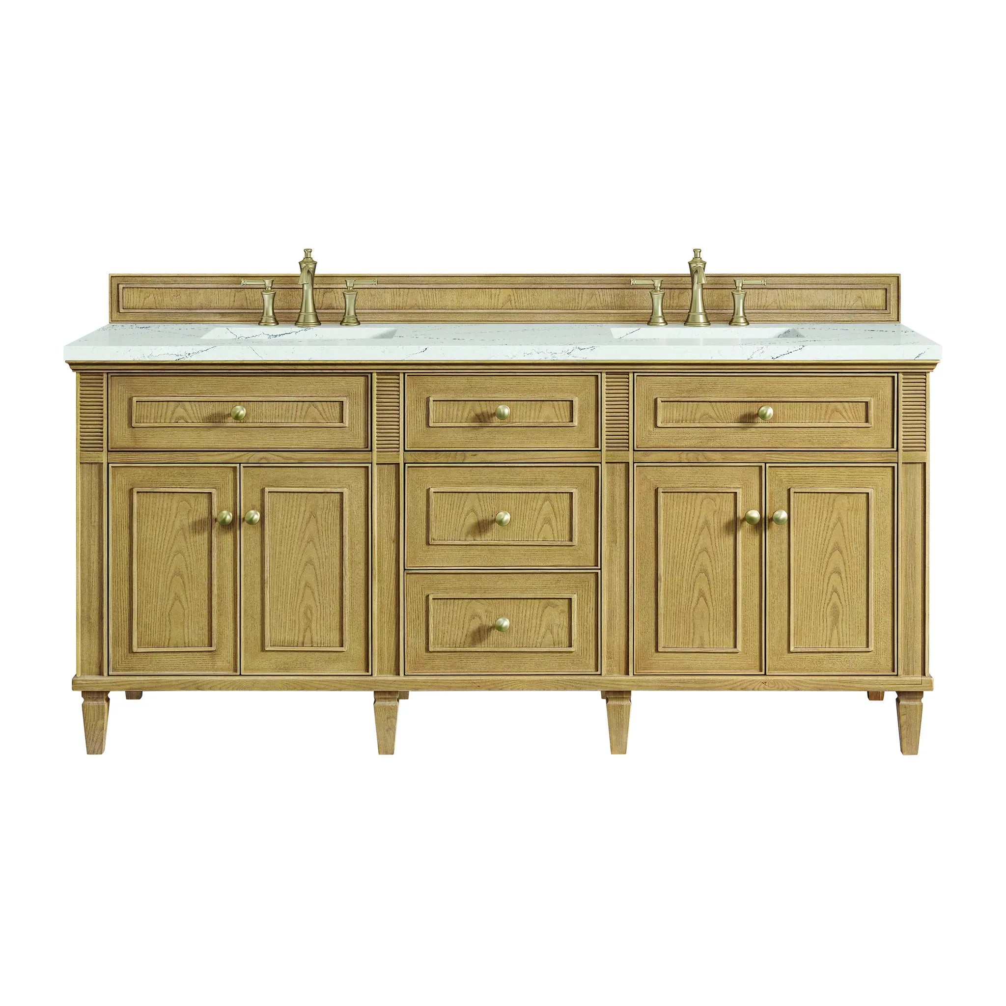 72" Lorelai Double Vanity in Light Natural Oak by James Martin Vanities